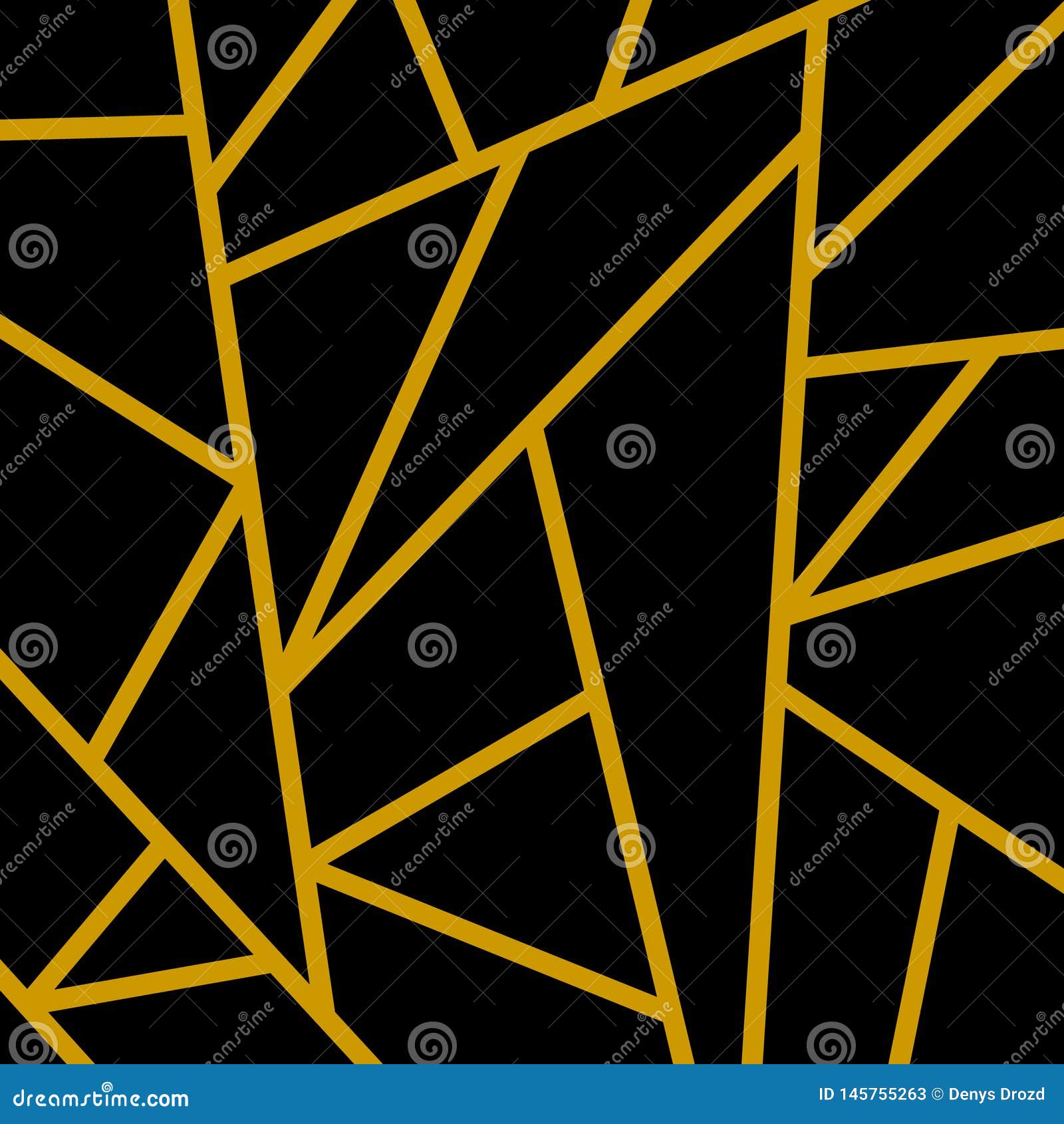 Modern Mosaic Wallpaper in Black and Gold Stock Vector Illustration
