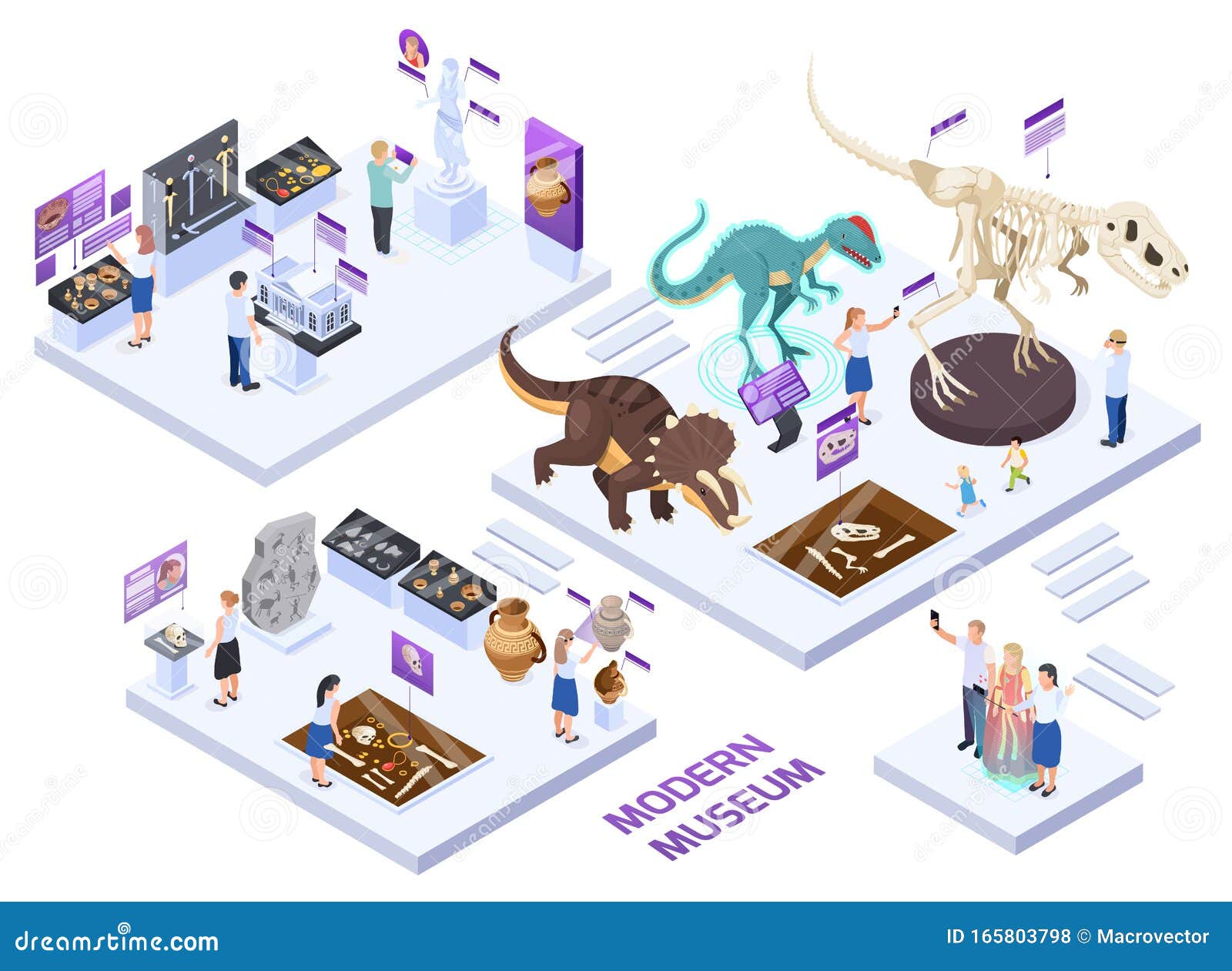 modern museum isometric concept
