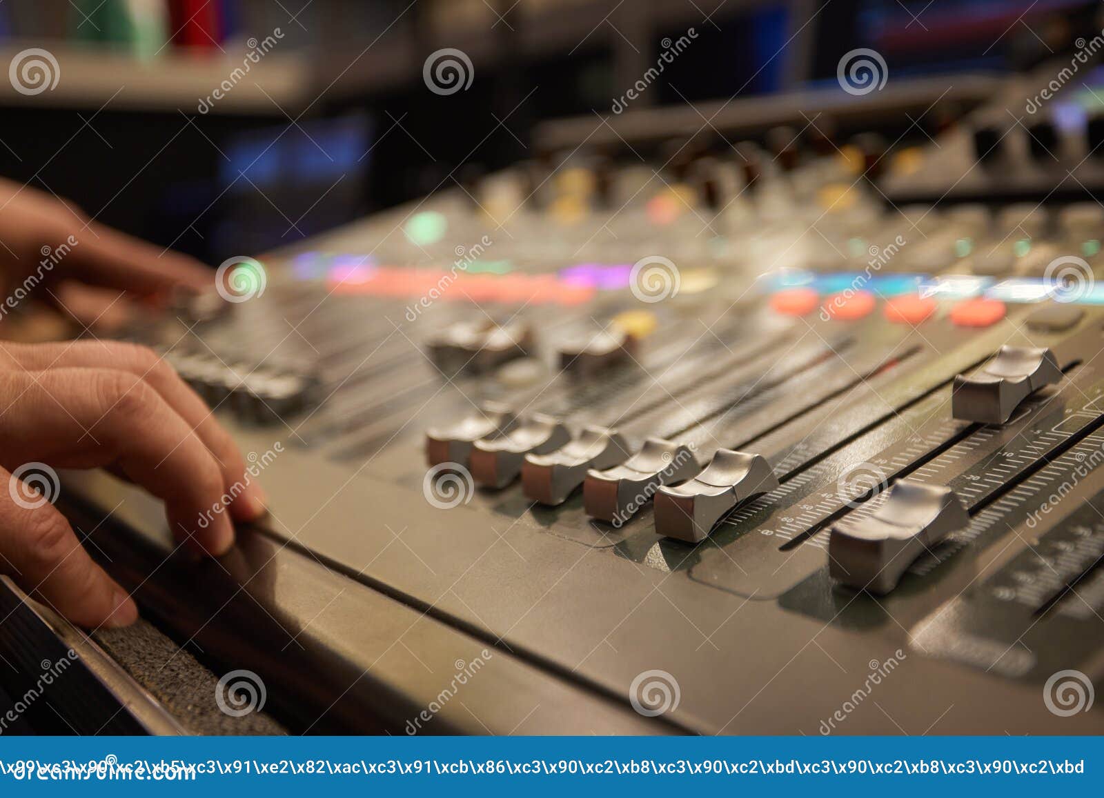 Modern Music Record Studio Control Desk with Automatic Equalizer. Stock ...