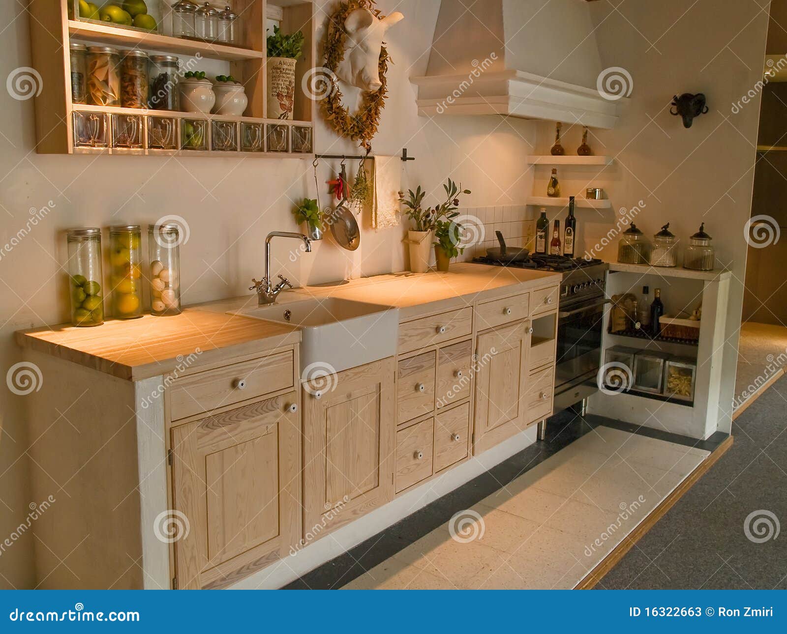 Modern Neo Classical Design Wooden Country Kitchen Stock Image Image