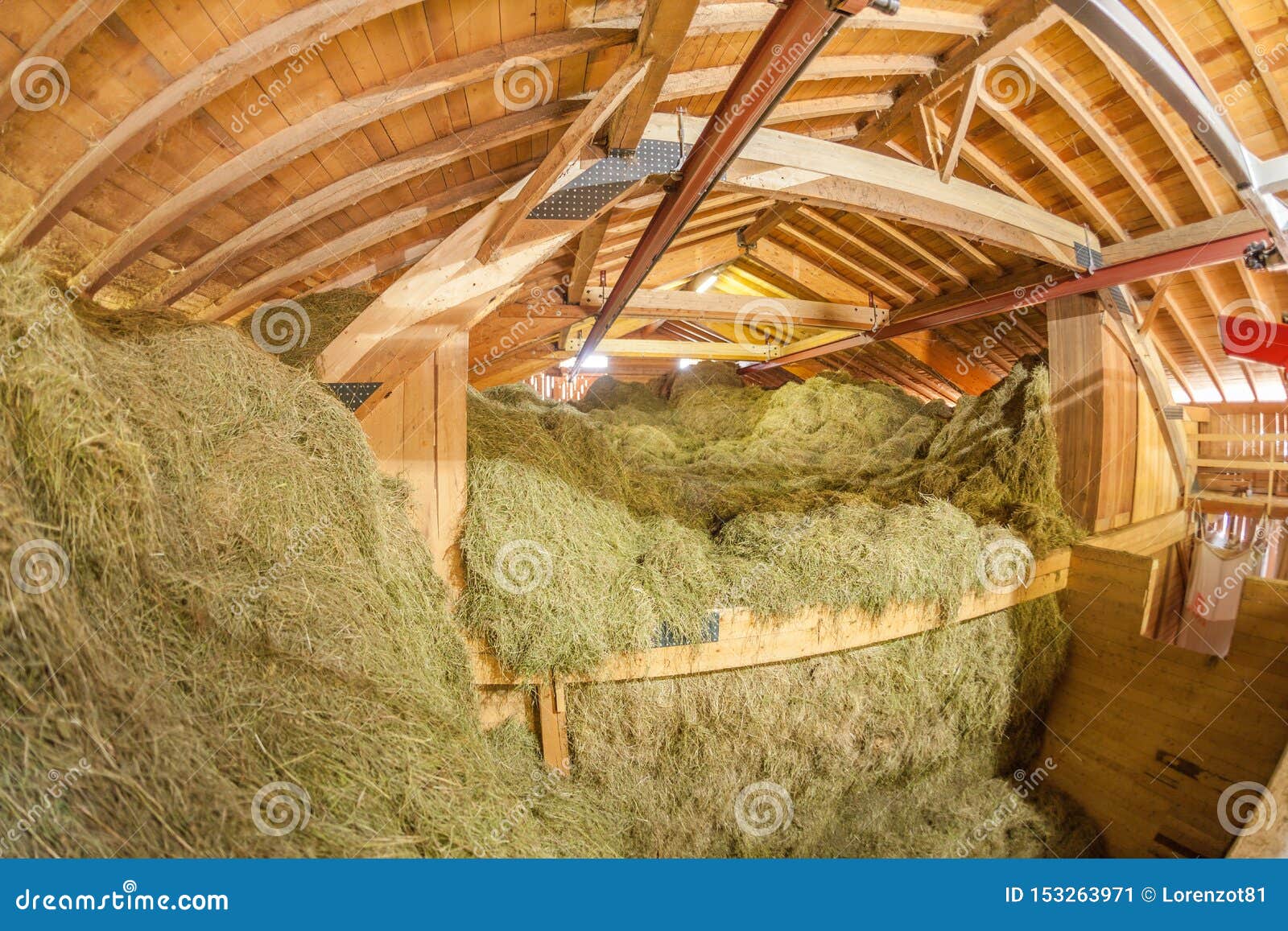 Modern New Hayloft during Haymaking Stock Image Image of mountain