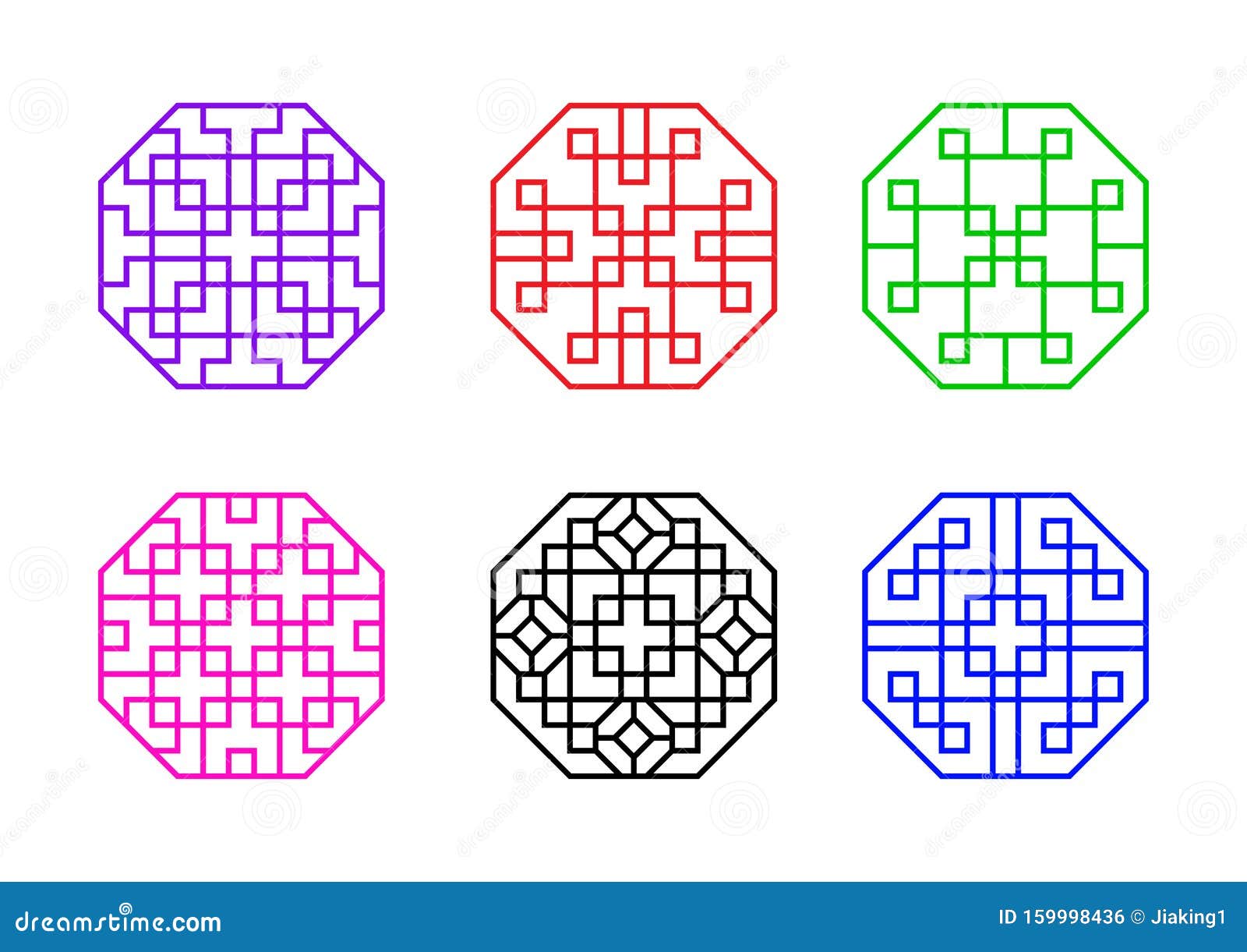 Modern Octagon Chinese Window Frame Vector Art Stock Vector Illustration Of Element Asian 159998436