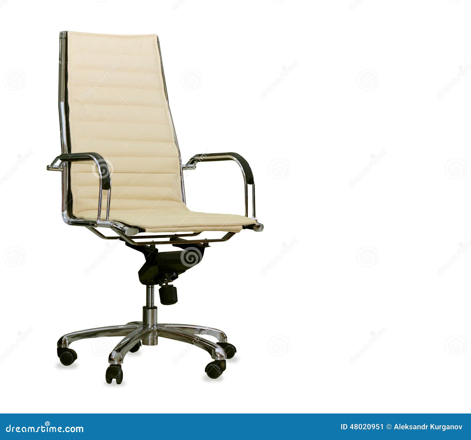 Modern Office Chair from Beige Leather. Isolated Stock Image Image of