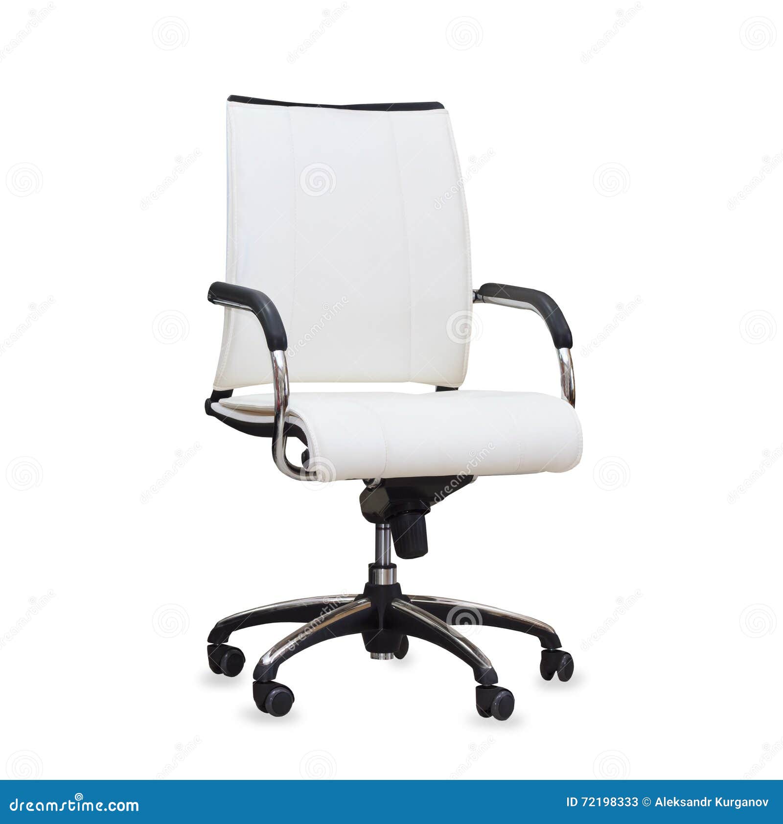 Modern Office Chair from White Leather. Stock Image Image of