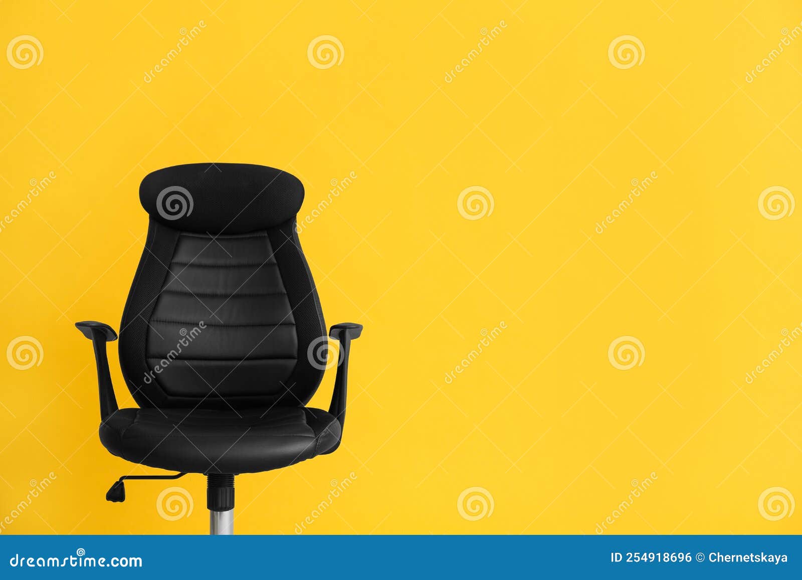 Modern Office Chair on Background. Space for Text Stock Photo Image