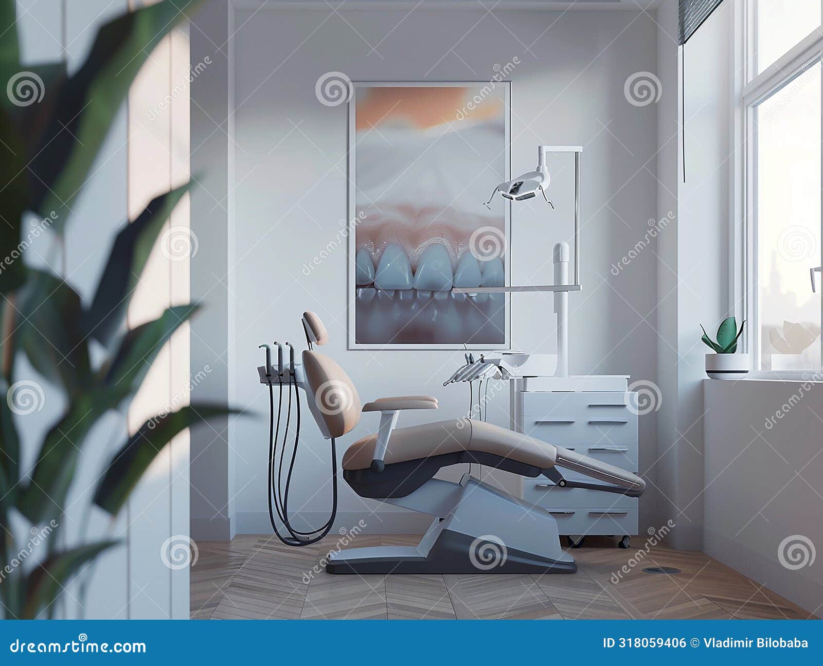 modern office  for a dental clinic with space to mock up your own picture or text