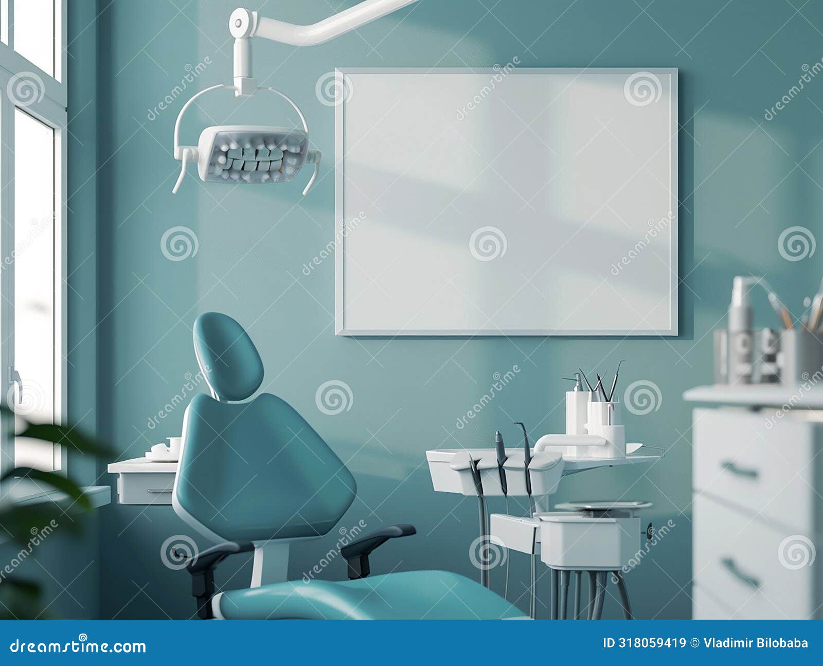 modern office  for a dental clinic with space to mock up your own picture or text