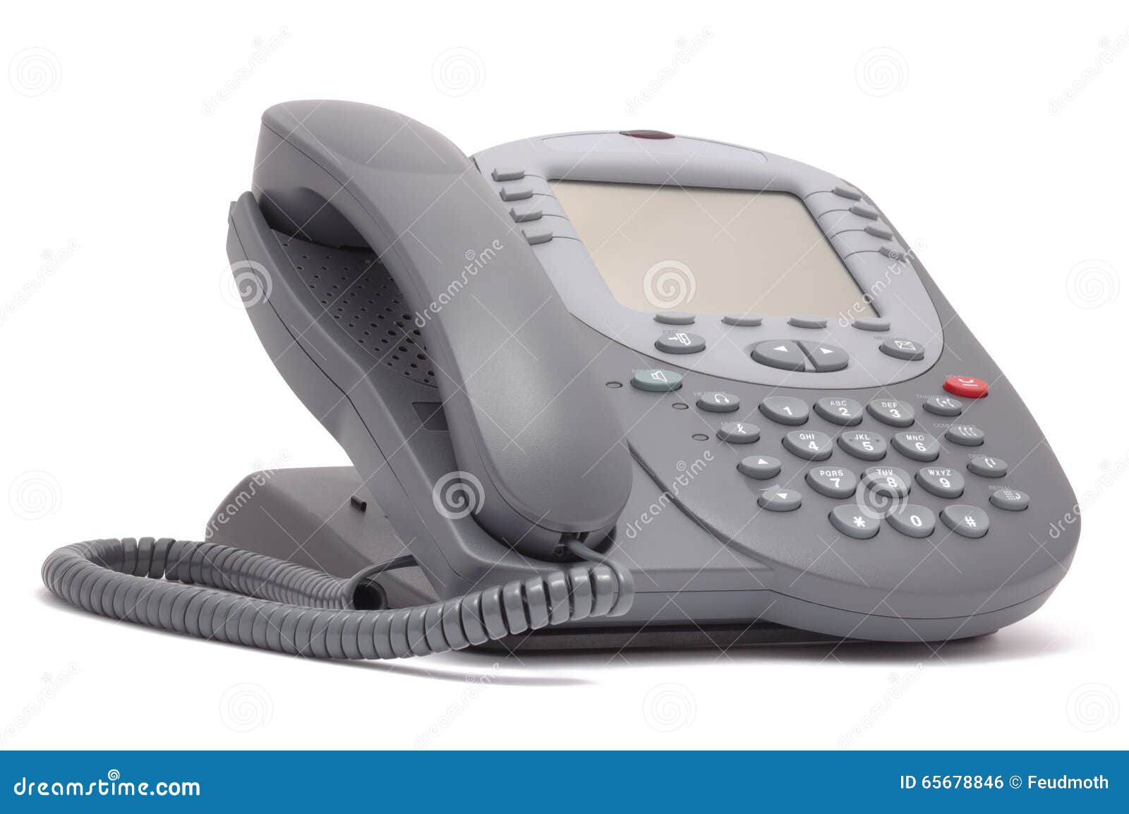 Modern Office System Phone with Large LCD Screen Stock Photo Image of