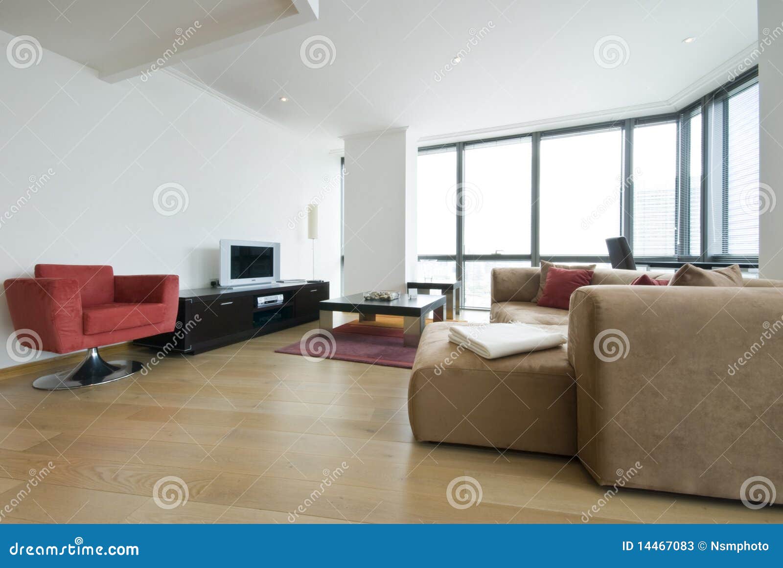Modern Open Plan Living Room Stock Image - Image of decorative, clean ...