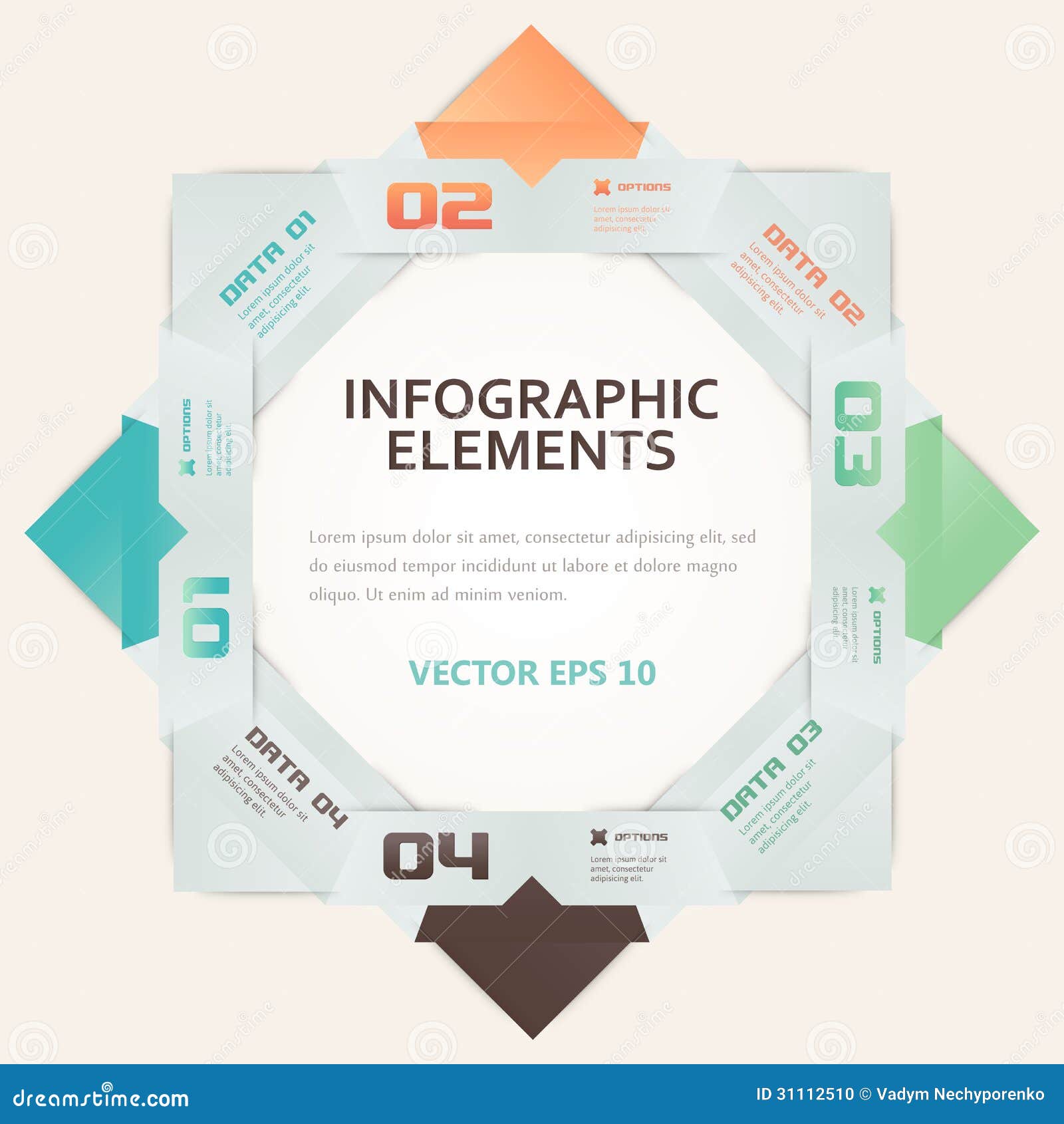 modern origami style number options infographic 