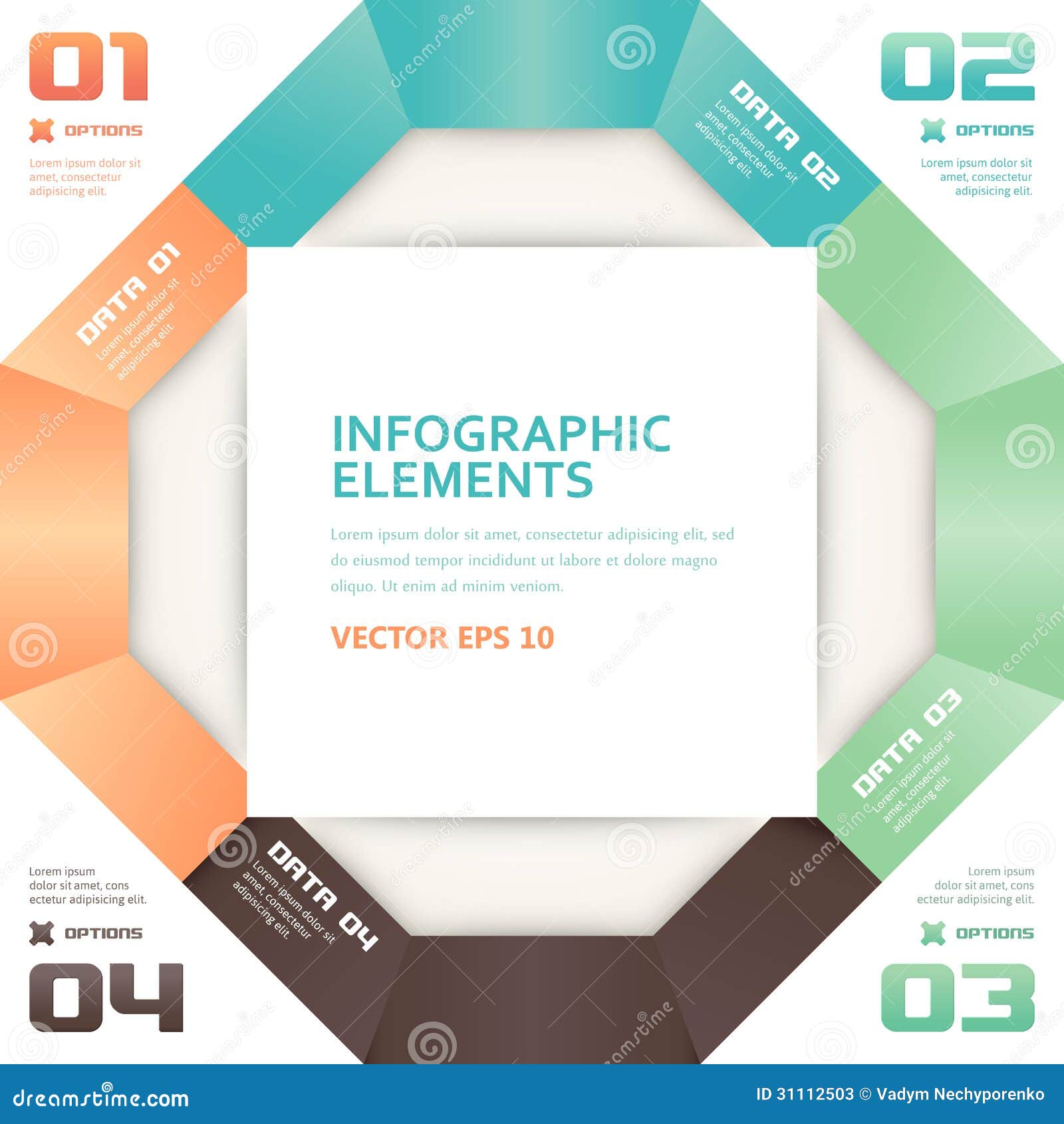 modern origami style number options infographics banner