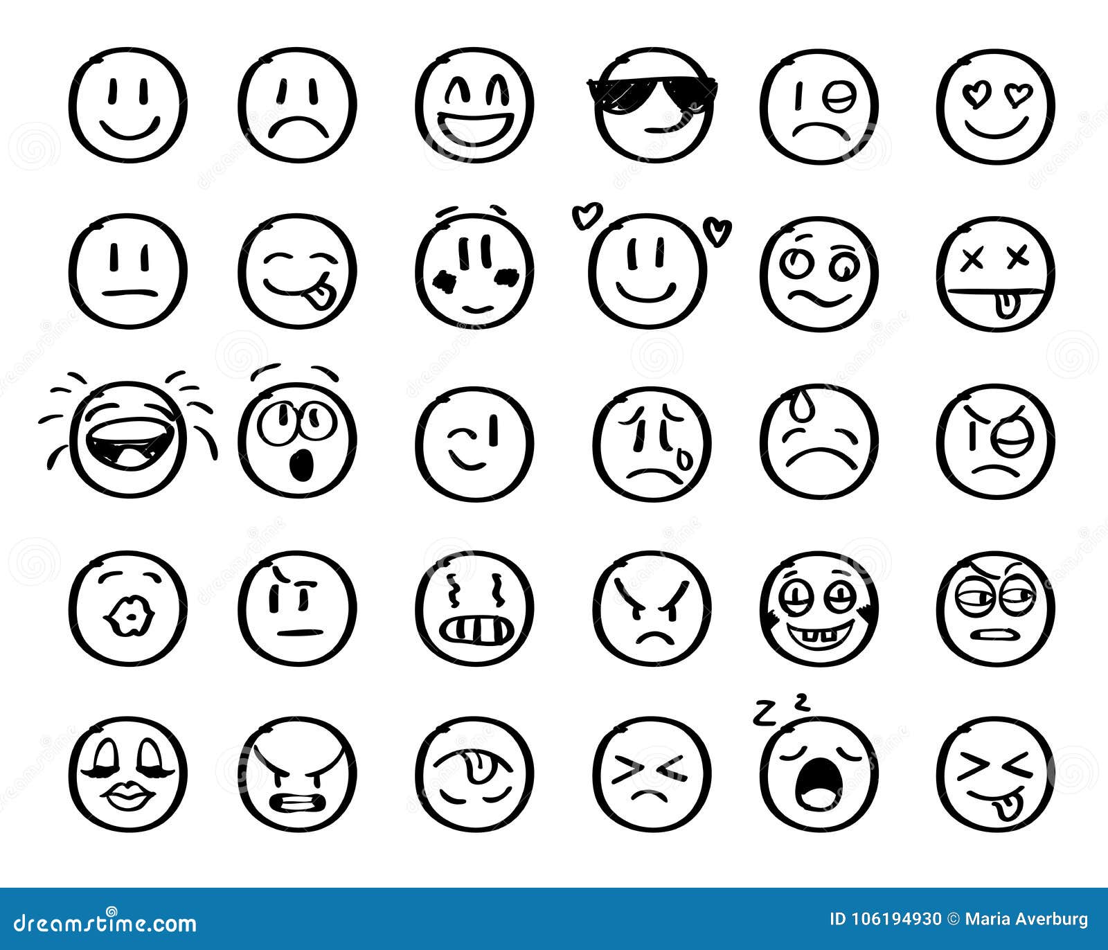Modern Outline Style Emoji Icons Collection. Premium Quality Symbols ...