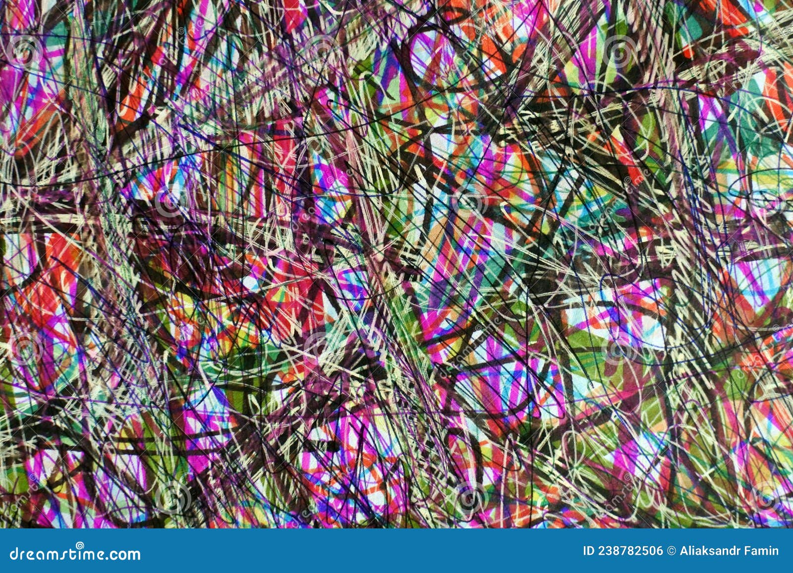 multi-layer multi-colored background with a chaotic pattern. modernist surreal inspired graphic artwork. modern pattern in vivid c