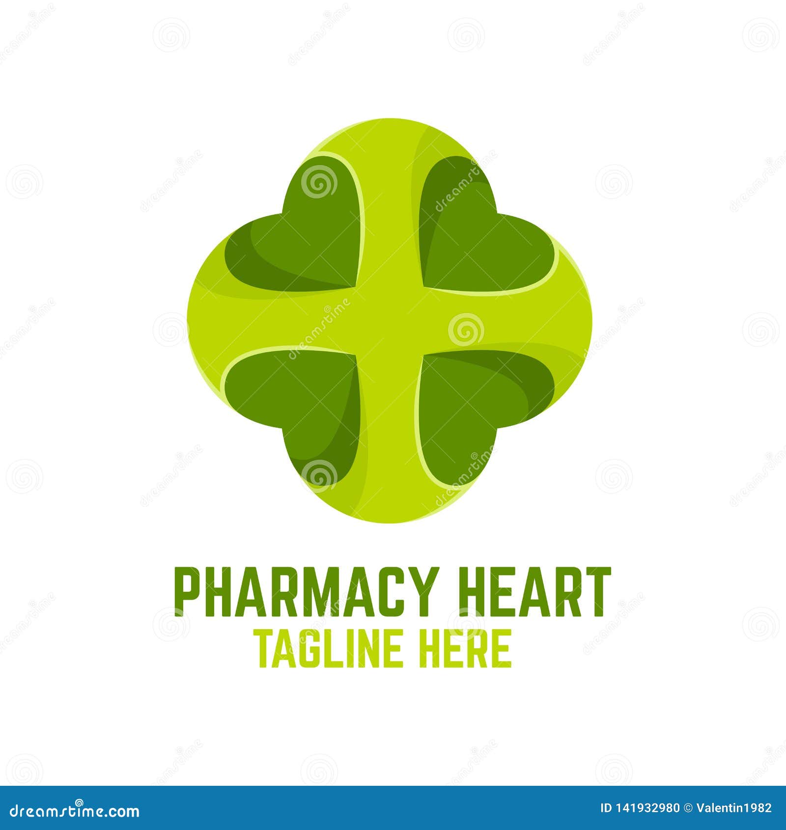 Modern Pharmacy Heart Logo. Vector Illustration. Stock Vector