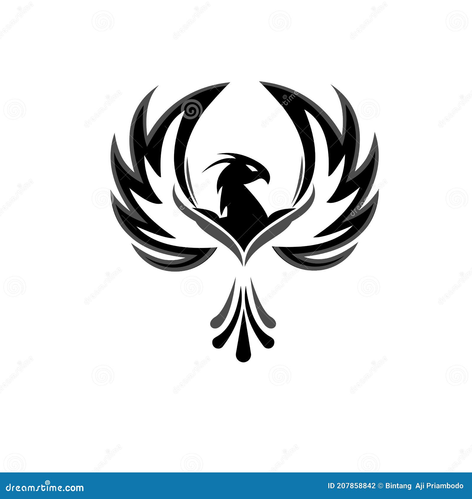 Modern Phoenix Logo Illustration in White Isolated Background, Icon ...