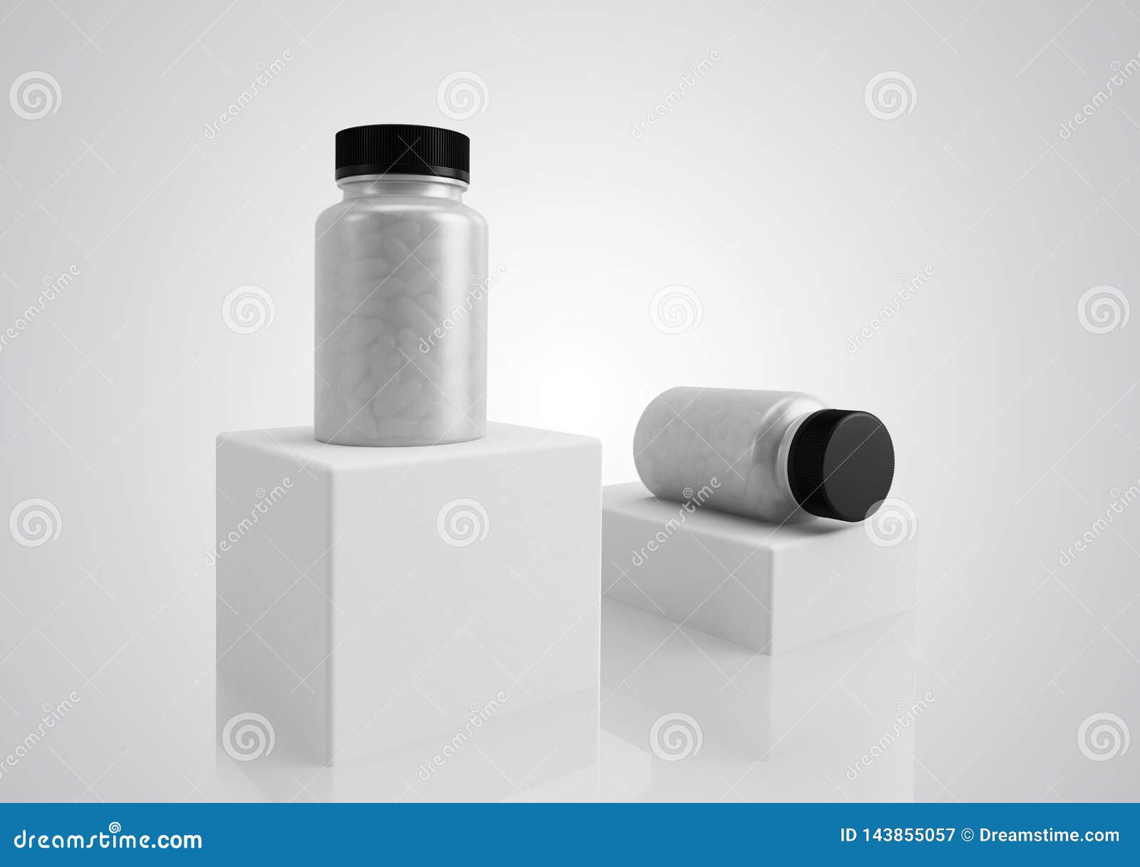 Download Modern Pills Or Supplements Clear White Plastic Bottles Perspective Stock Illustration Illustration Of Pharmacy Package 143855057