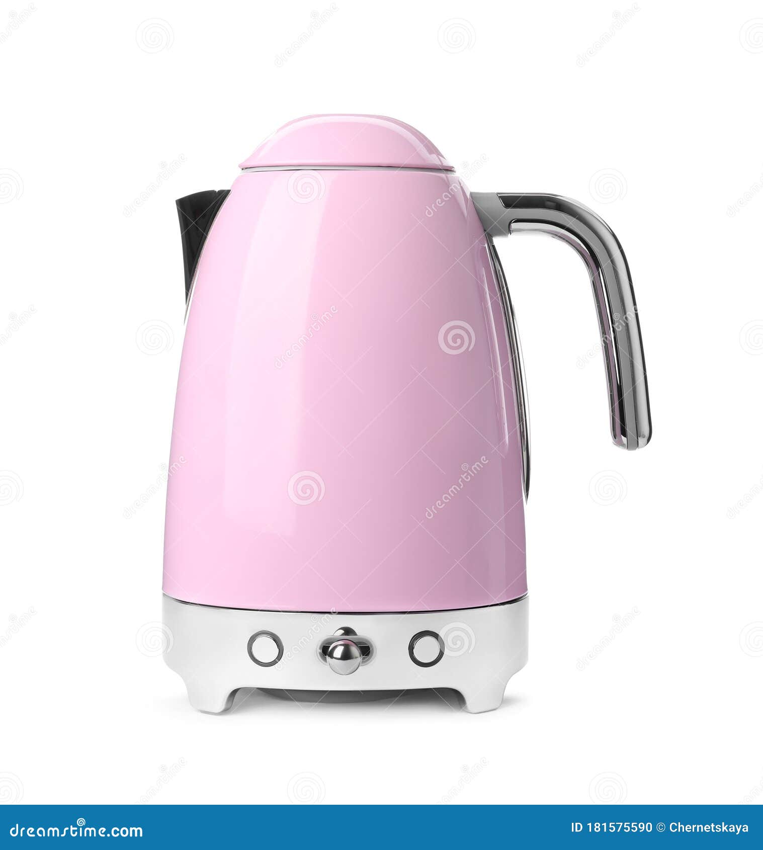 Modern Pink Electric Kettle with Base Isolated Stock Photo Image of metal, house 181575590