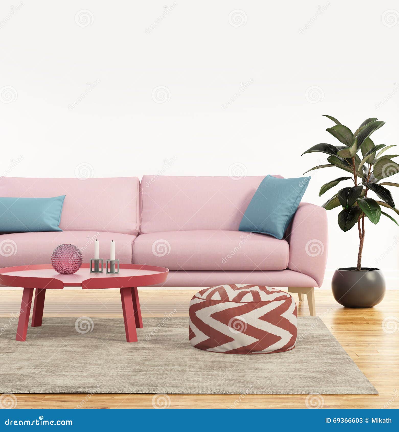 Modern Pink Sofa in a Fresh Living Room Stock Image Image of hotel
