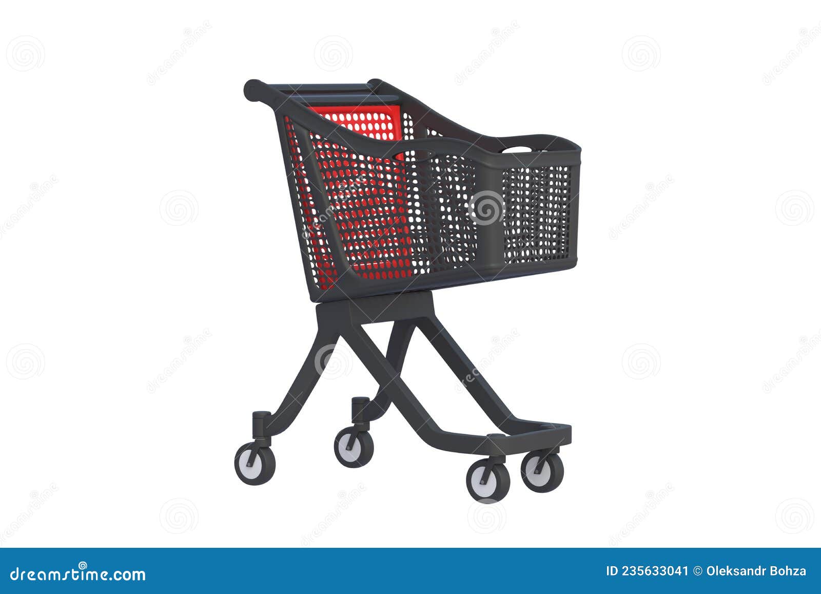 meteoor belasting schreeuw Modern Plastic Shopping Cart Trolley Isolated on White Background Stock  Illustration - Illustration of grocery, carry: 235633041
