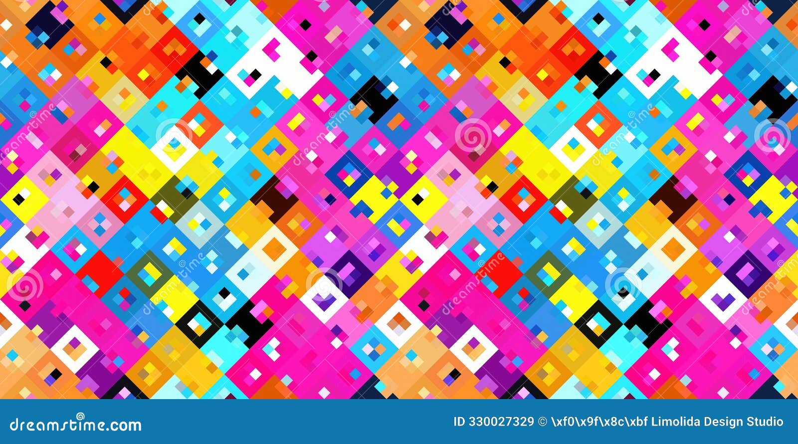 ditzy pixel abstract rainbow seamless border pattern backdrop. modern playful variegated repeating graphic  for