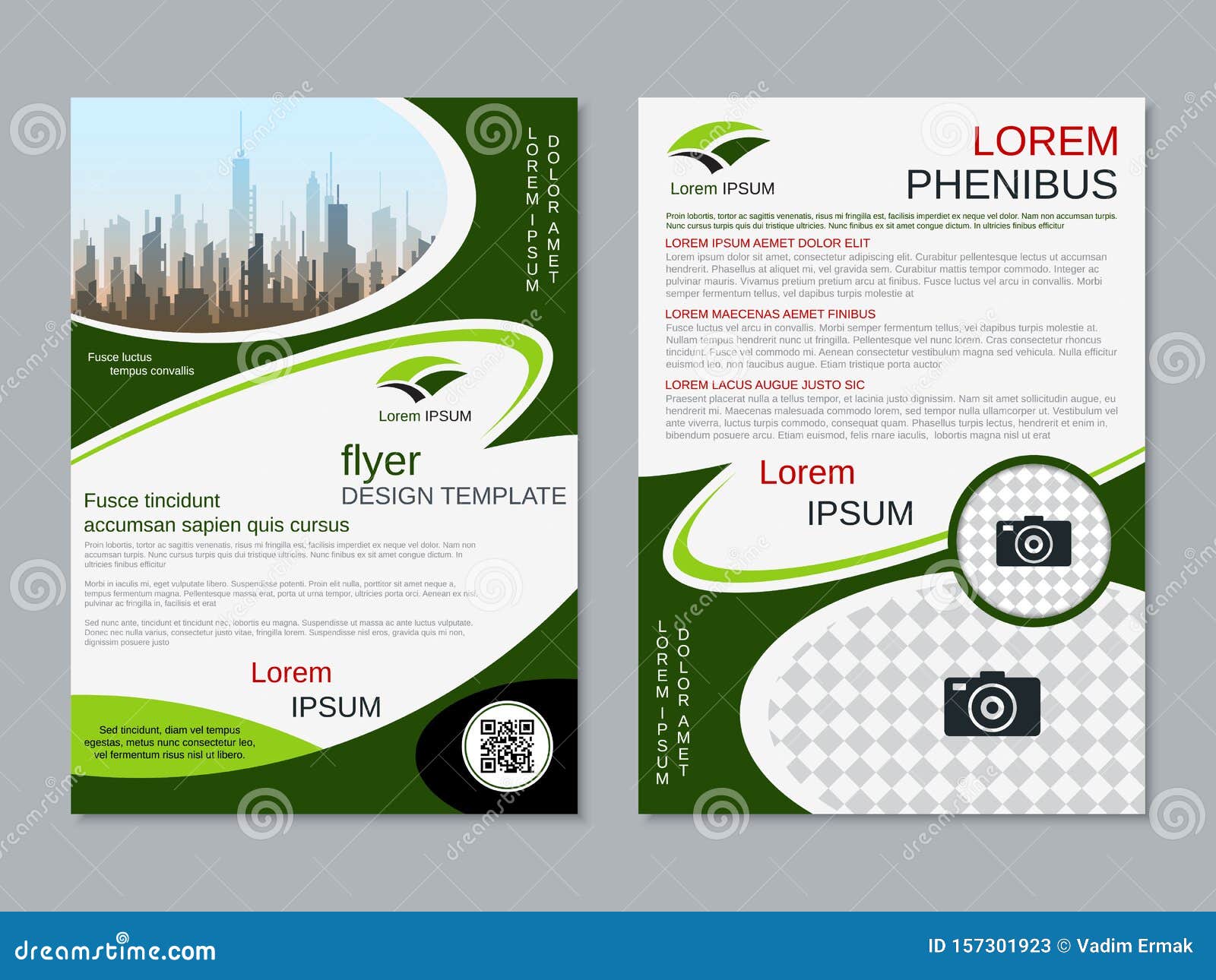 Modern Professional Two-sided Flyer Vector Design Template ...