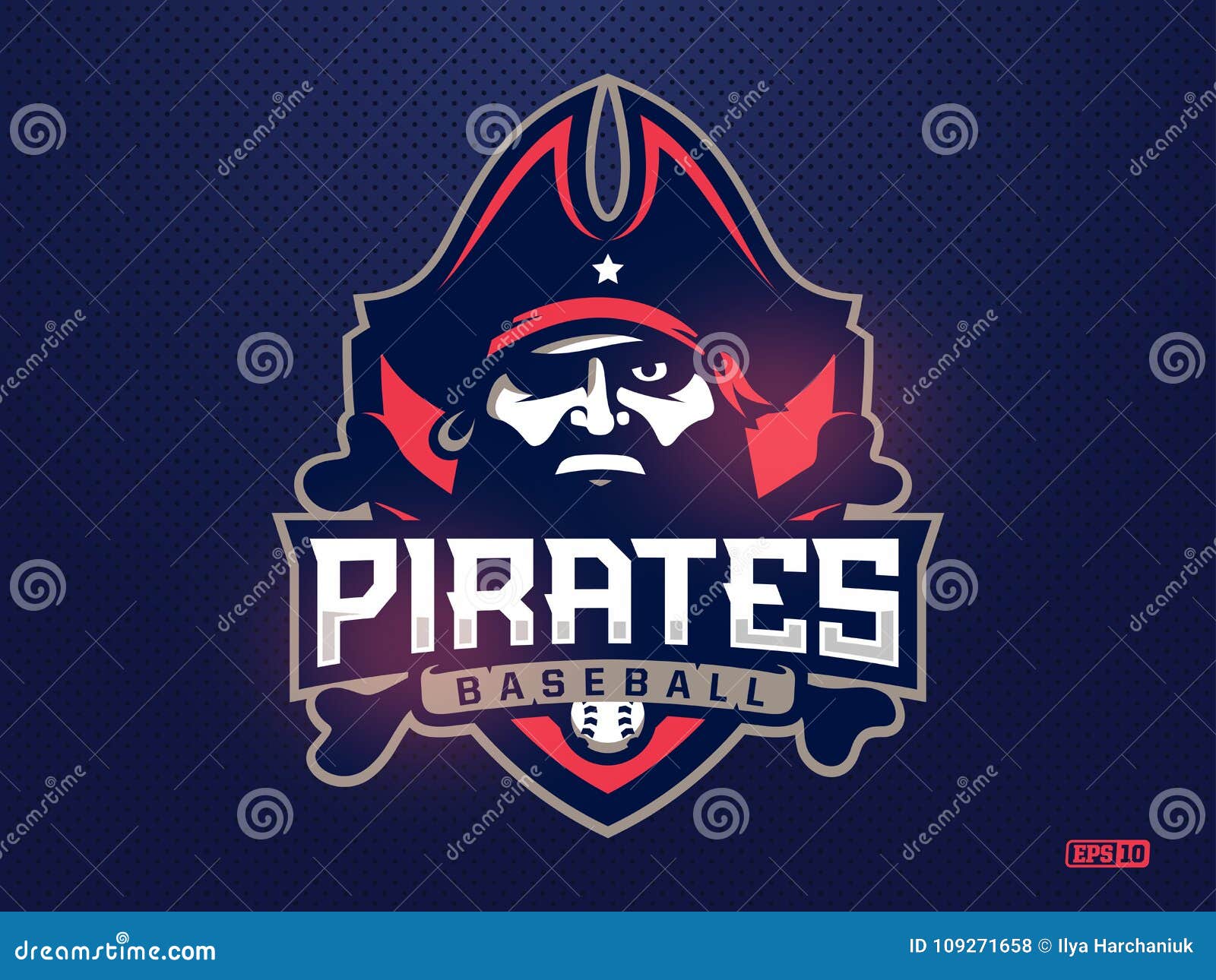 Modern Professional Emblem Pirates for Baseball Team Stock Illustration Illustration of pirate