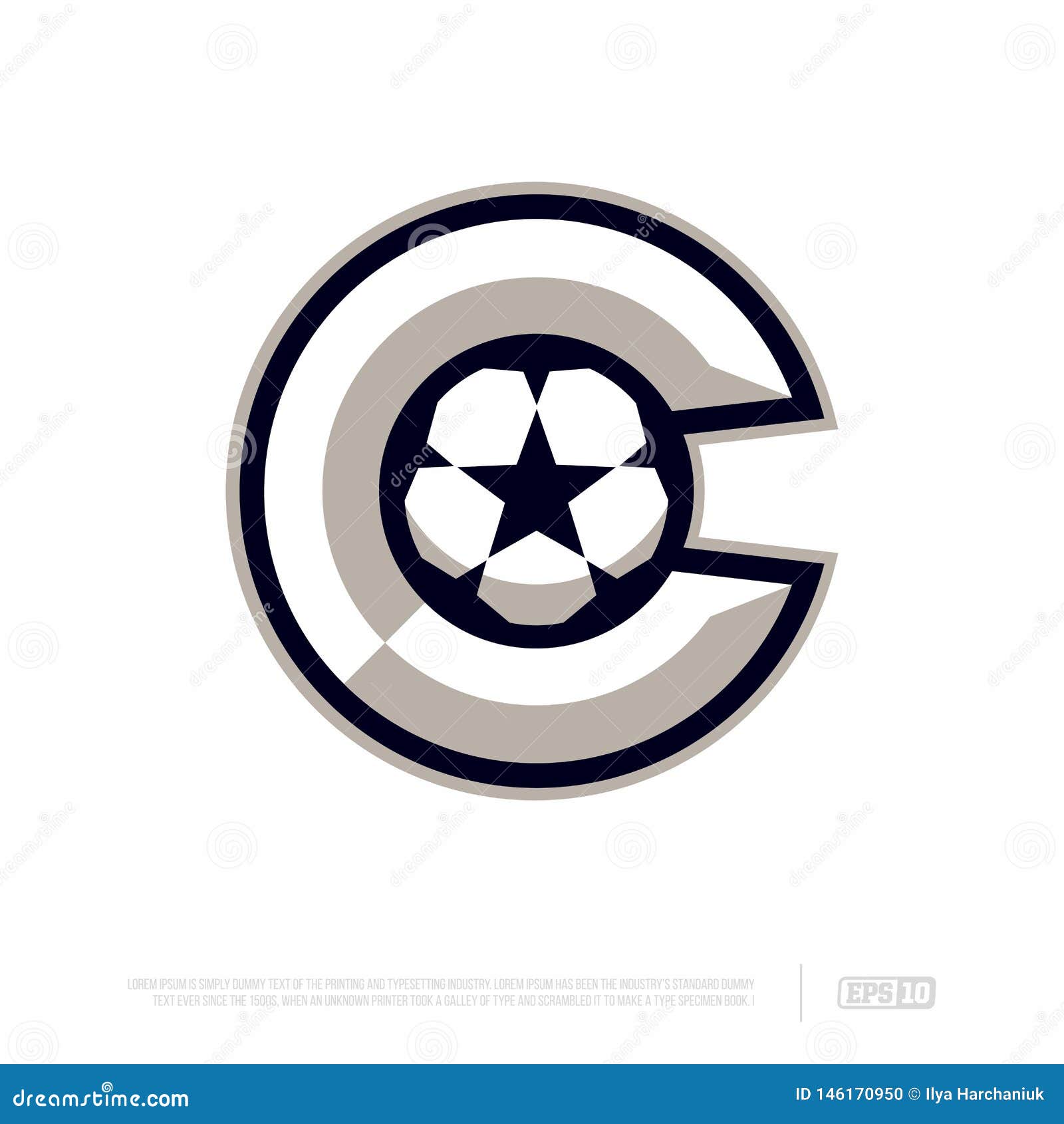 Modern Professional Letter Emblem for Sport Teams. C Letter Stock