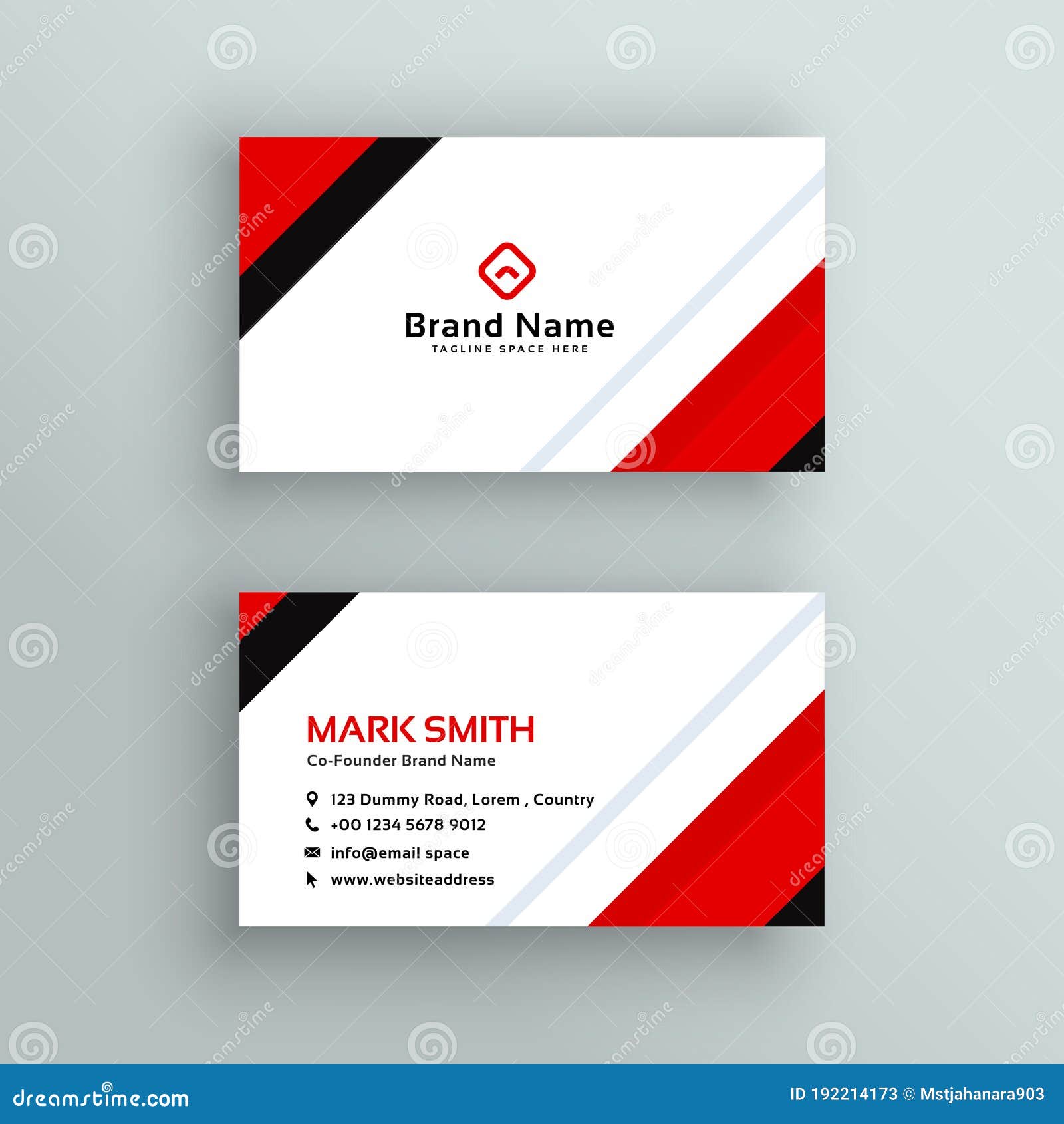 Modern Professional Red Business Card Design Stock Vector Inside Professional Name Card Template