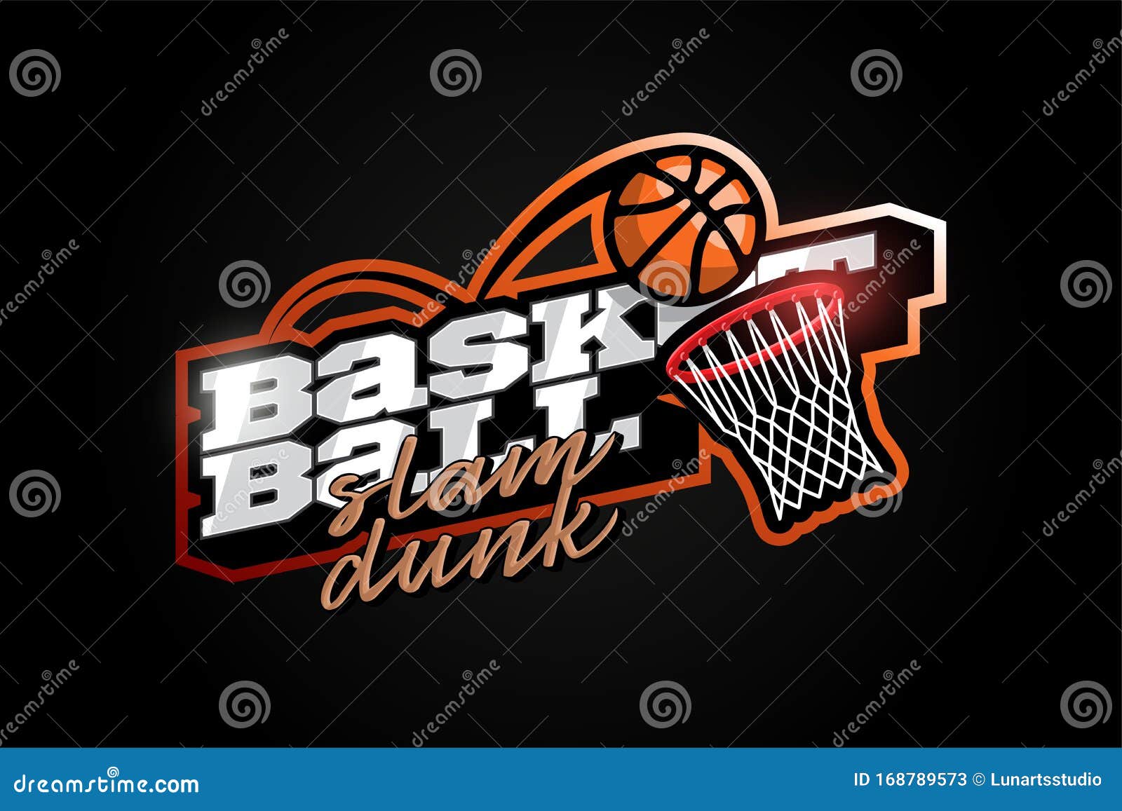 New Jersey Basketball Team Logo For Clothing Or Branding. Vintage Or Retro  Sign For American Streetball Championship. Sport Ball For Exclusive Gear Or  Wear. National Or Urban Game Advertising Royalty Free SVG