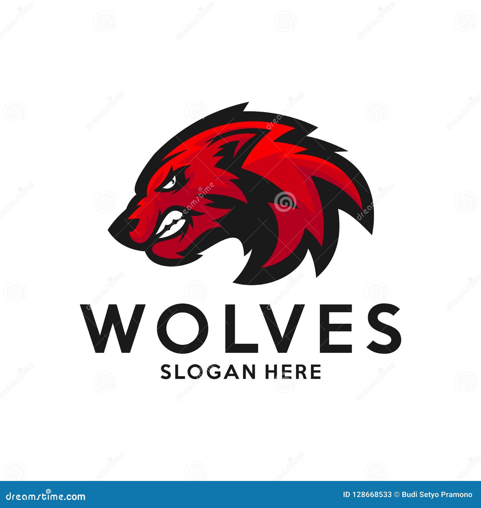 Modern Professional Wolf Logo for a Sport Team. Wolf Logo Vector