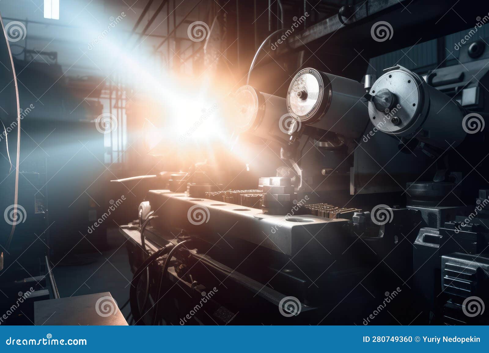 Lens Optic Technology and Equipment. Generative AI Stock Illustration