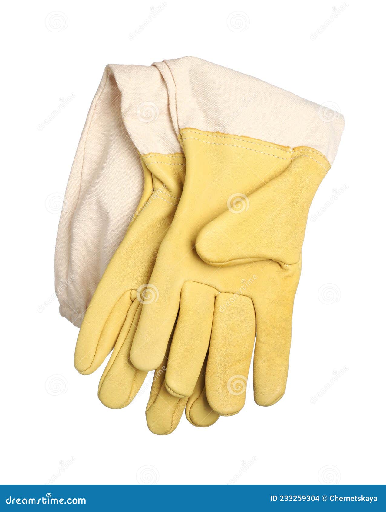 Modern Protective Gloves Isolated on White. Safety Equipment Stock ...