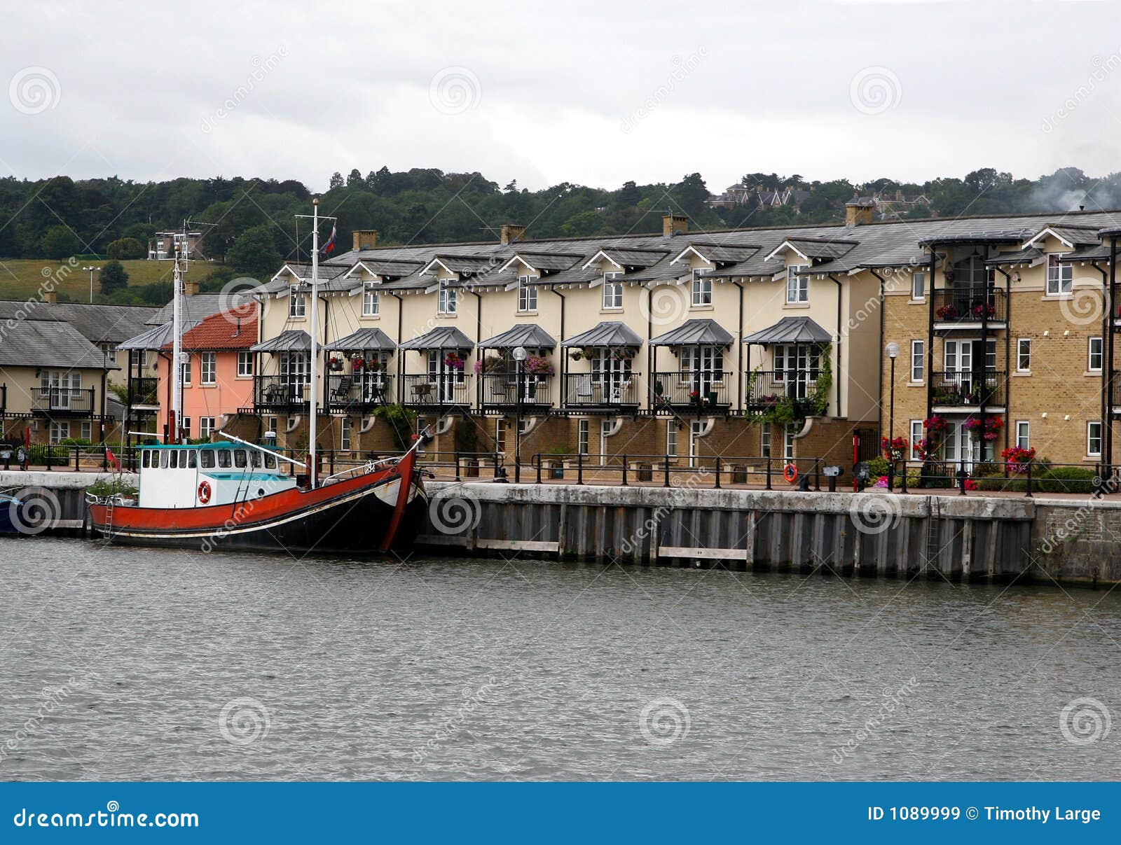 Modern quayside home stock image. Image of apartment, modern 1089999