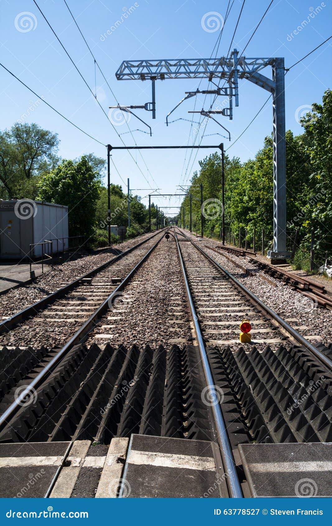 Modern Railway Track stock image. Image of electric, carriage 63778527