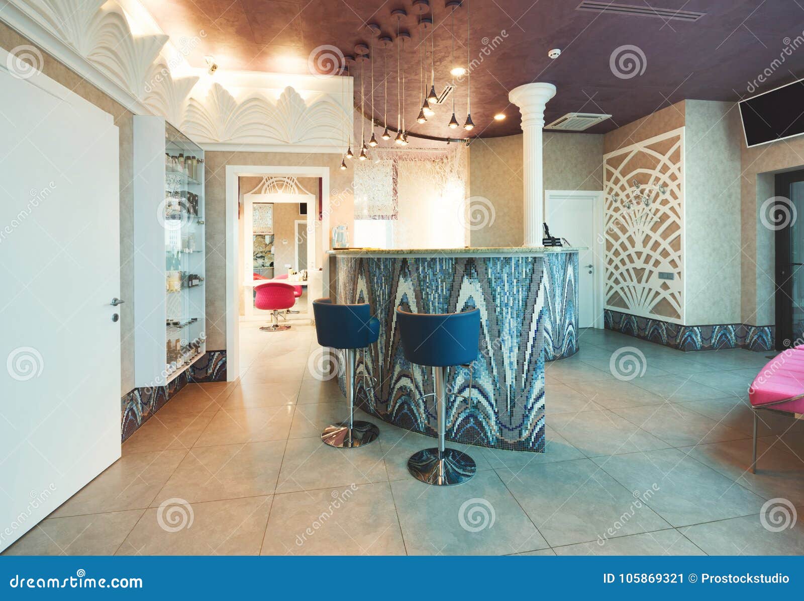 Reception Desk At Spa Or Beauty Salon Stock Image Image Of Large