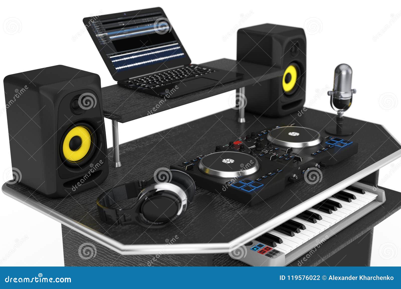 Modern Recording Music Home Studio with Electronic Equipment and Stock  Illustration - Illustration of industry, fader: 119576022