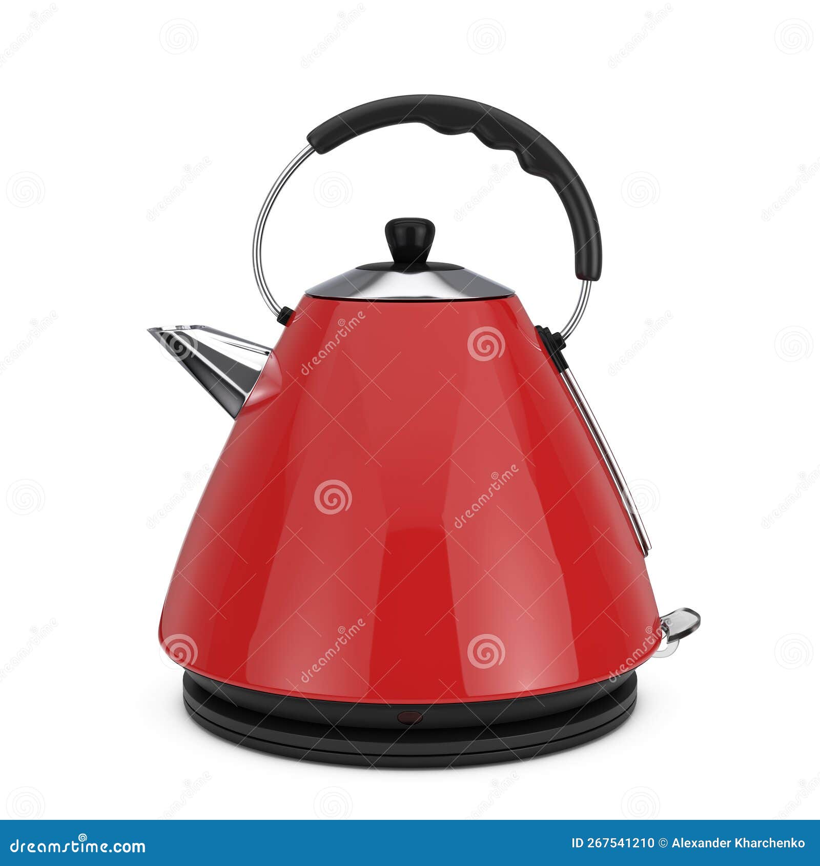 Modern Red Electric Kitchen Kettle. 3d Rendering Stock Photo Image of