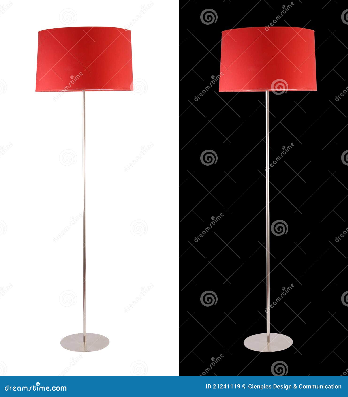 Modern Red Floor Lamp Isolated with Clipping Path Stock Image Image