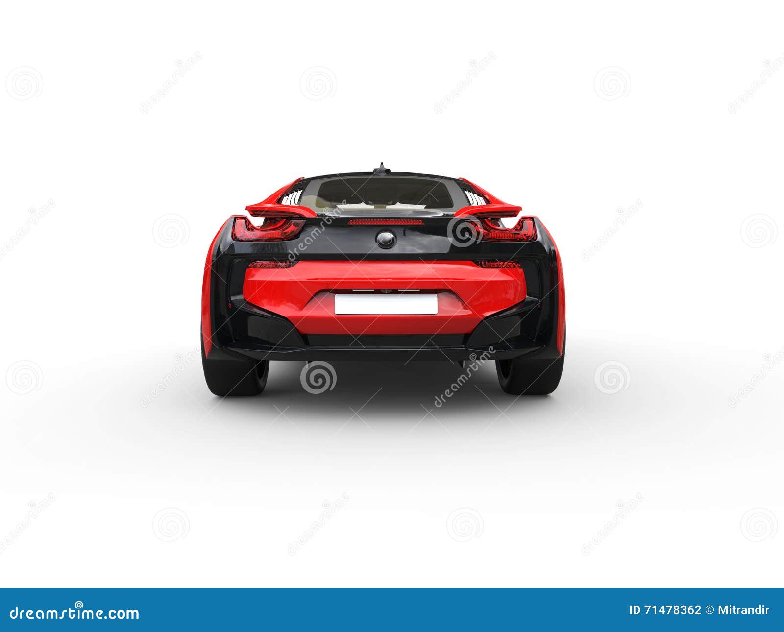 Modern Red Sports Car Back View Stock Illustration Illustration of