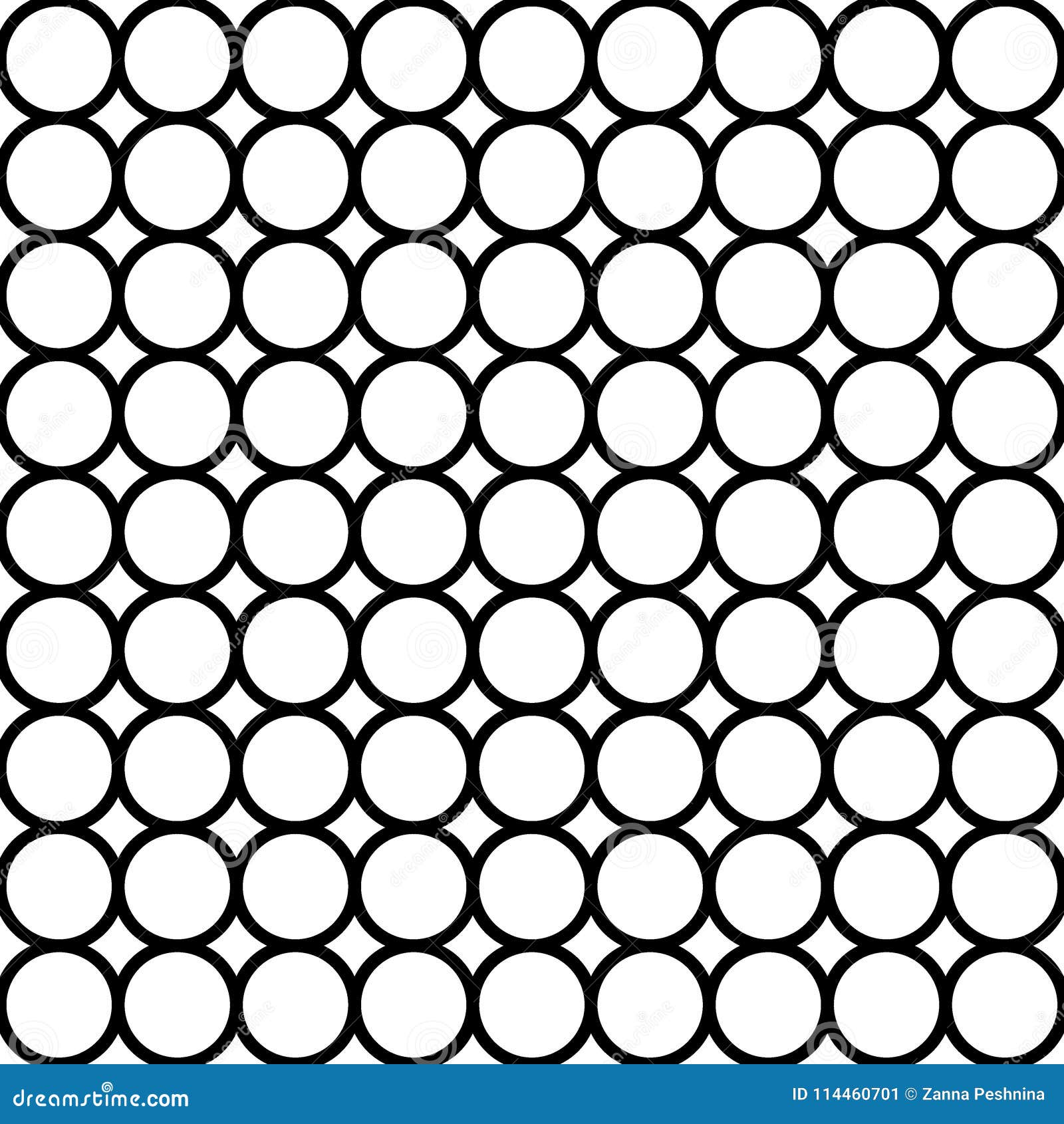 Modern Repeating Seamless Pattern Of Repeat Round Shapes Black And