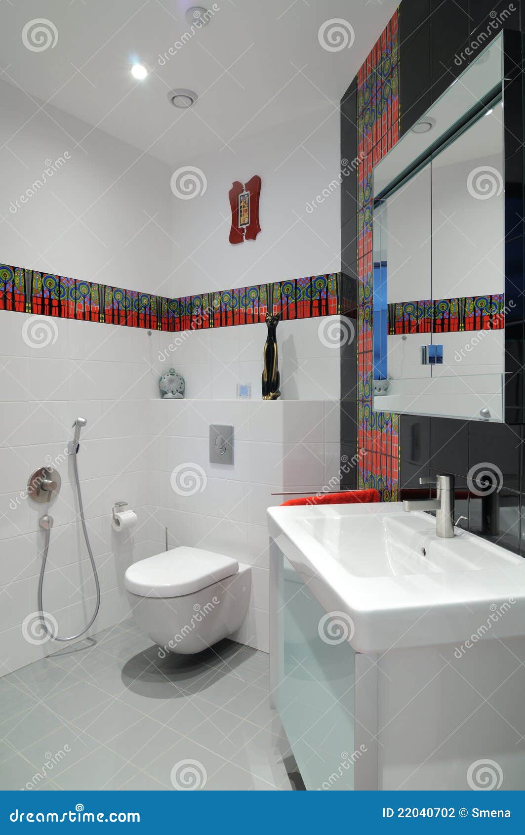 Modern restroom stock photo. Image of bathroom, basins 22040702