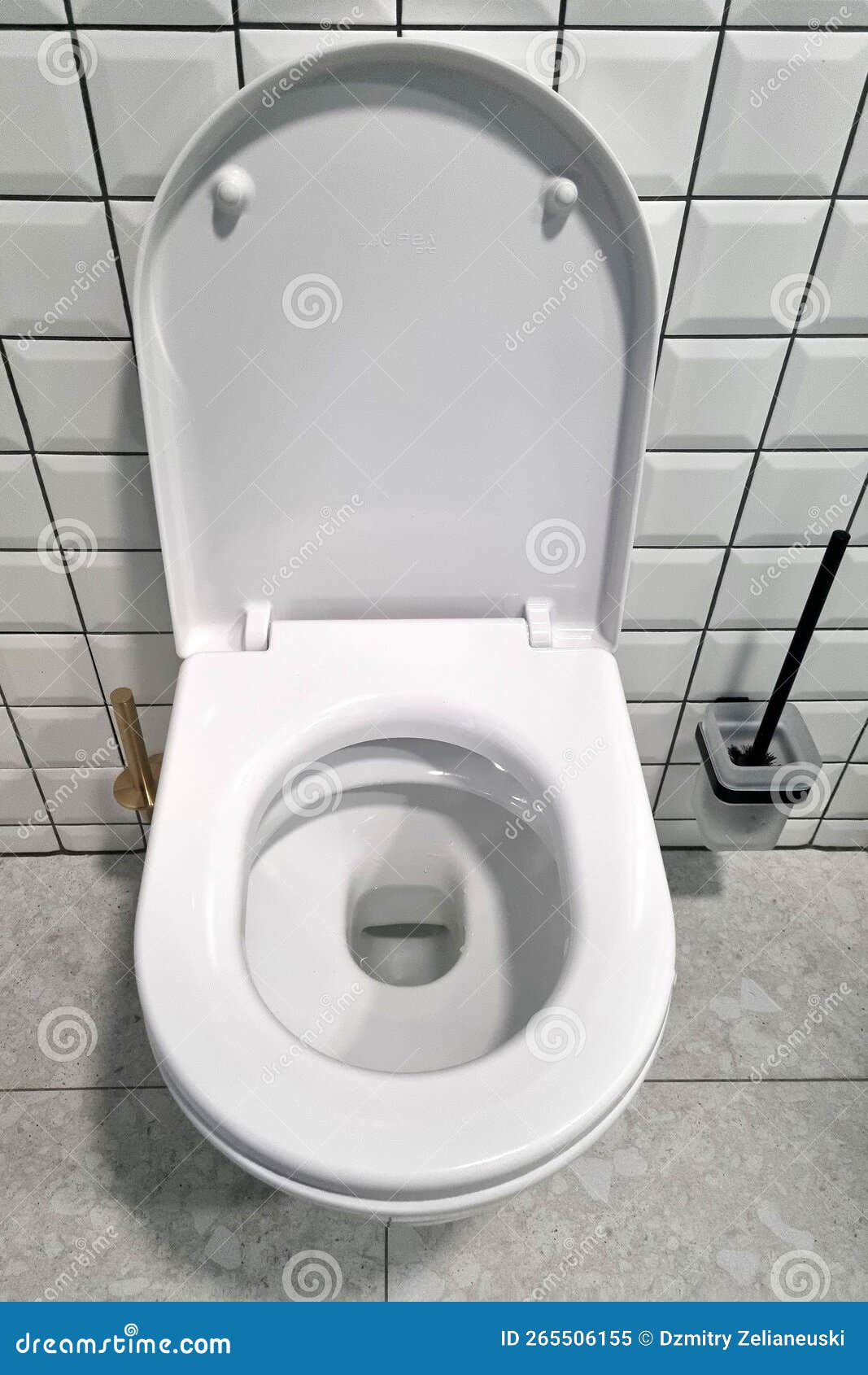 Modern Restroom in a Public Toilet. Cleanliness of the Toilet. White