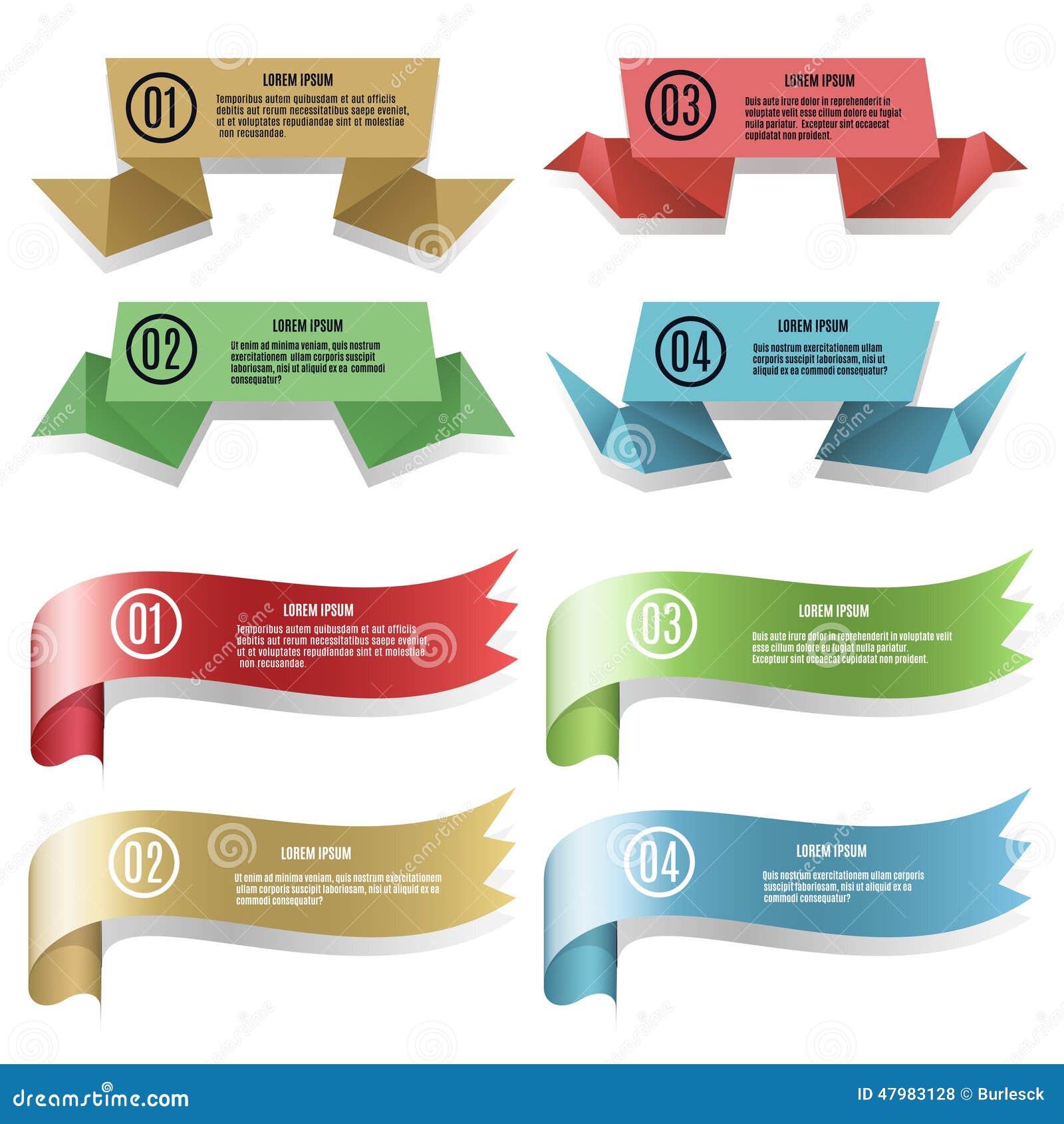 Modern ribbons and banners stock vector. Illustration of digital 47983128