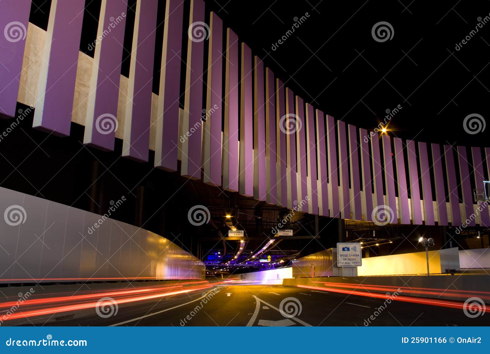 Modern Road Tunnel with High Blurred Traffic Stock Photo Image of