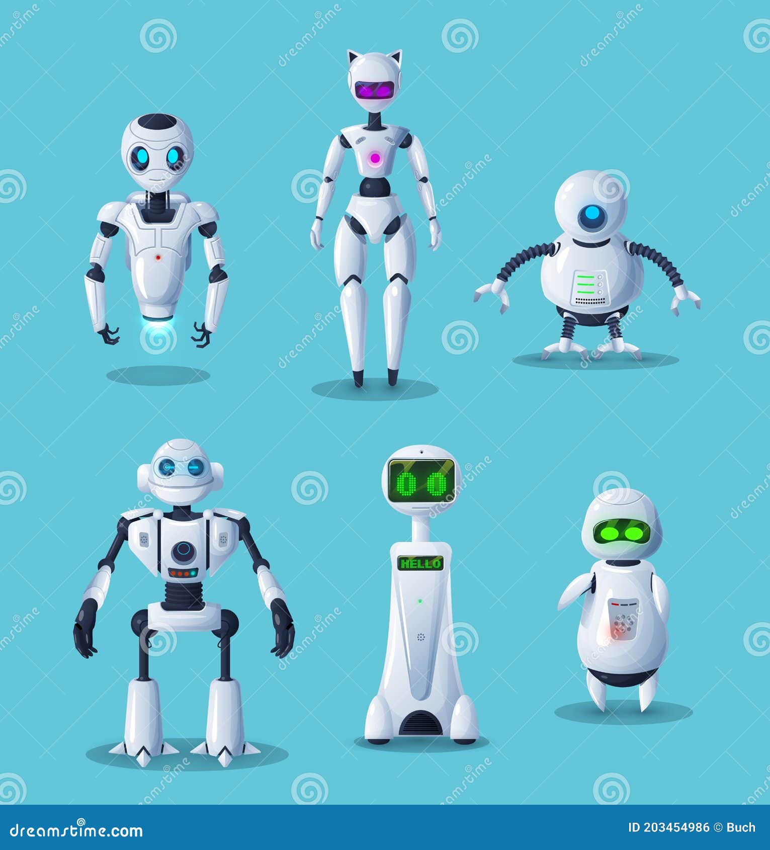 Modern Robot Cartoon Characters, Ai Technology Stock Vector - Illustration of digital, automation: 203454986 Modern Robot Cartoon Characters, Ai Technology Stock Vector - Illustration of digital, automation: 203454986