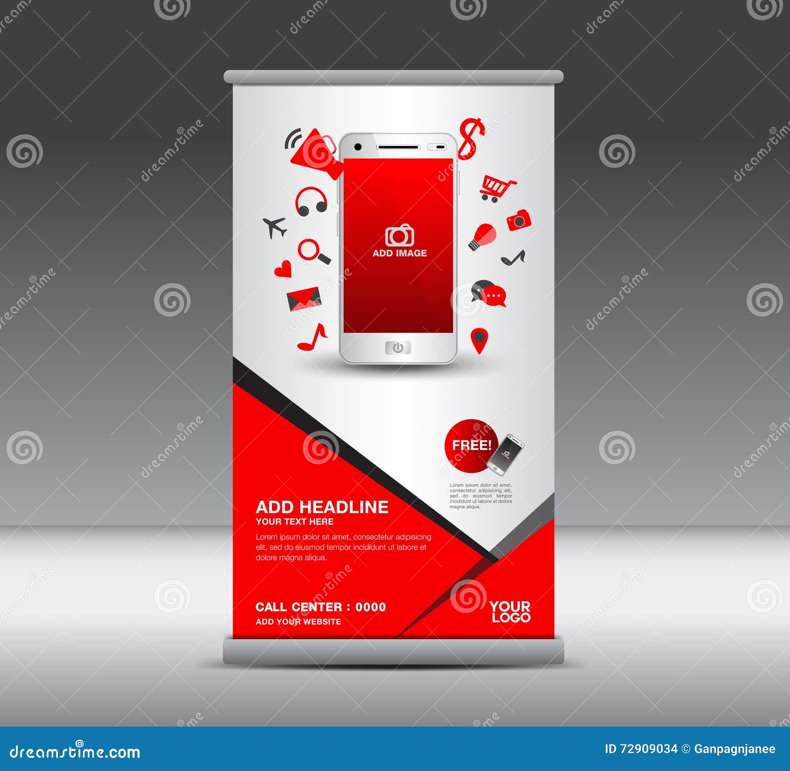 Modern Roll Up Banner Display Poster Layout Ads Mobile Infographics Vector Design Stock Vector Illustration Of Board Creative 72909034