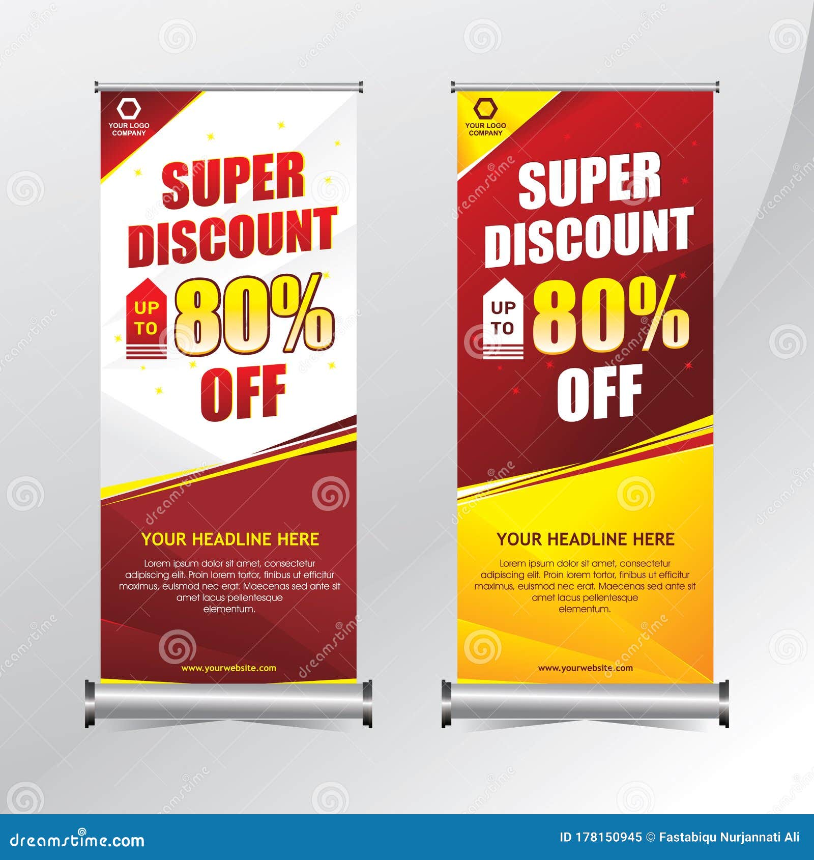 Modern Roll Up Banner Template Stock Illustration Illustration Of Design Advertise
