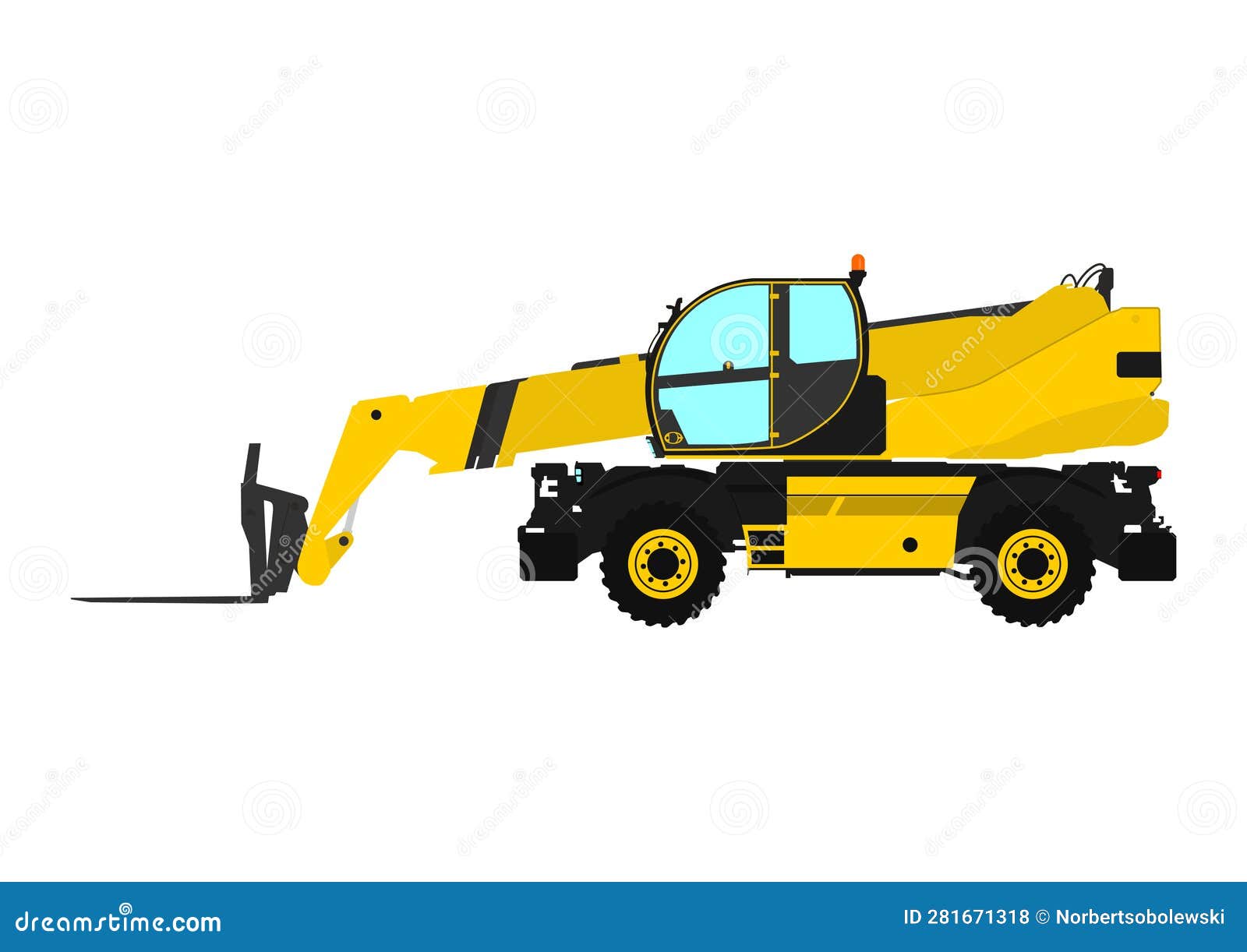 Modern Rotating Telehandler. Vector Stock Vector Illustration of
