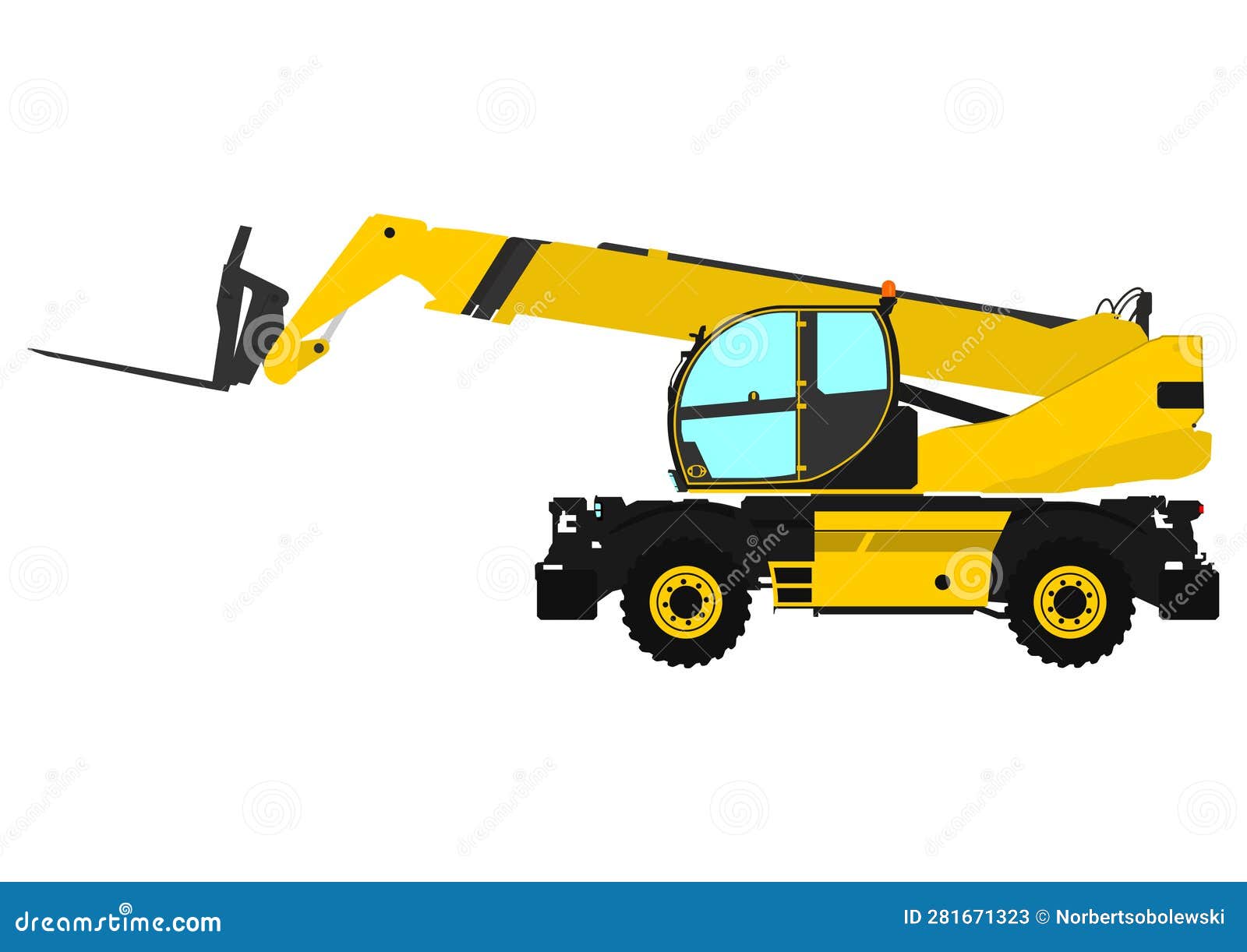 Modern Rotating Telehandler. Vector Stock Vector Illustration of view