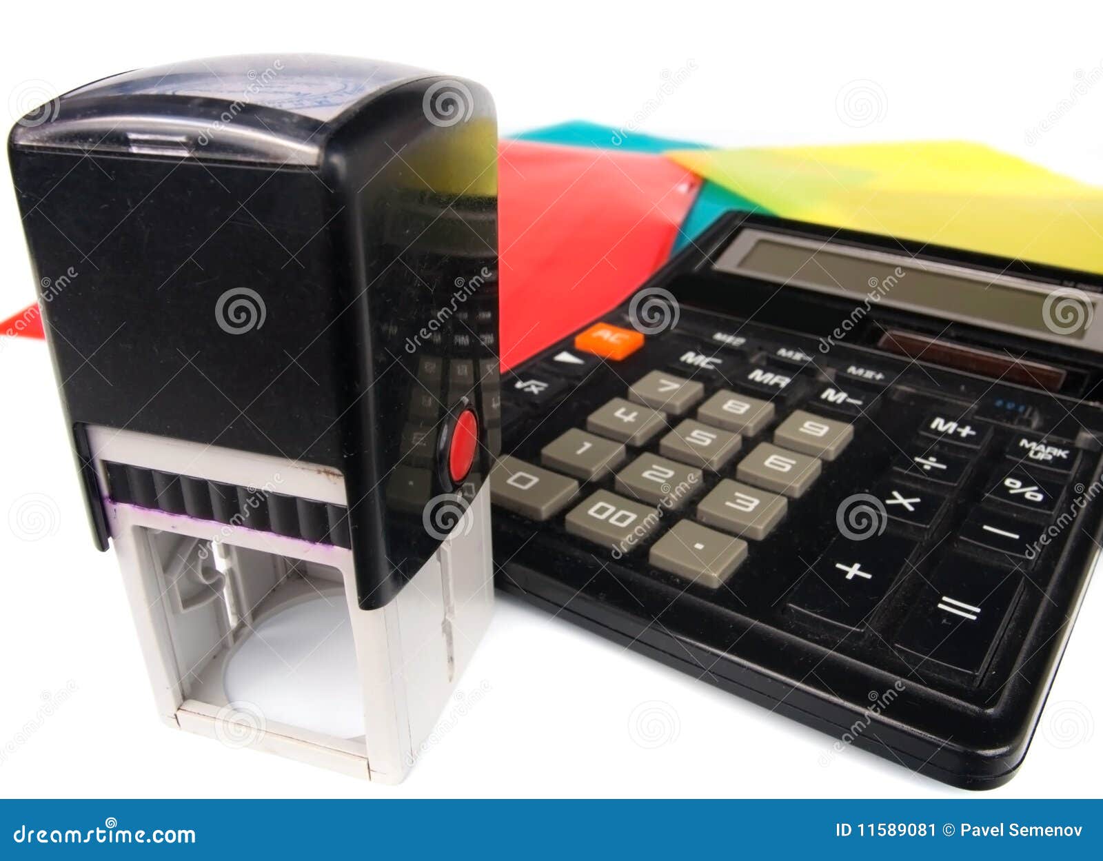 Modern Rubber Stamp and Calculator Stock Image Image of grant